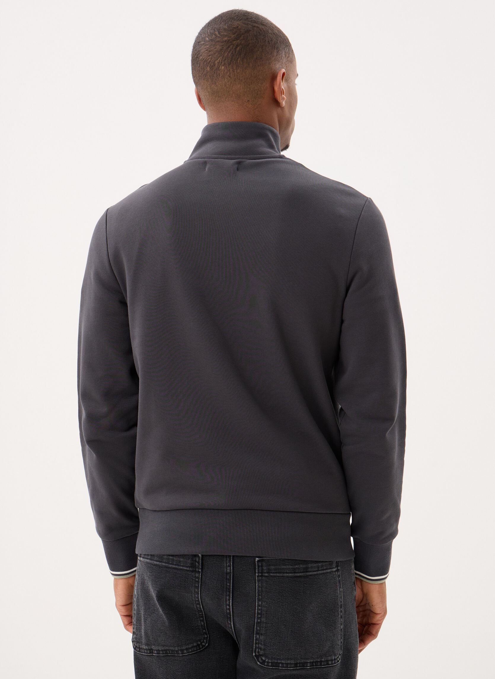 Sweaters met rits HALF ZIP SWEATSHIRT heren paars Fred Perry Sweaters met rits HALF ZIP SWEATSHIRT heren paars ANCGY/EC/SGRS
