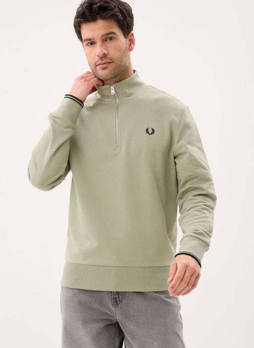 Fred Perry Sweats zippés HALF ZIP SWEATSHIRT homme beige