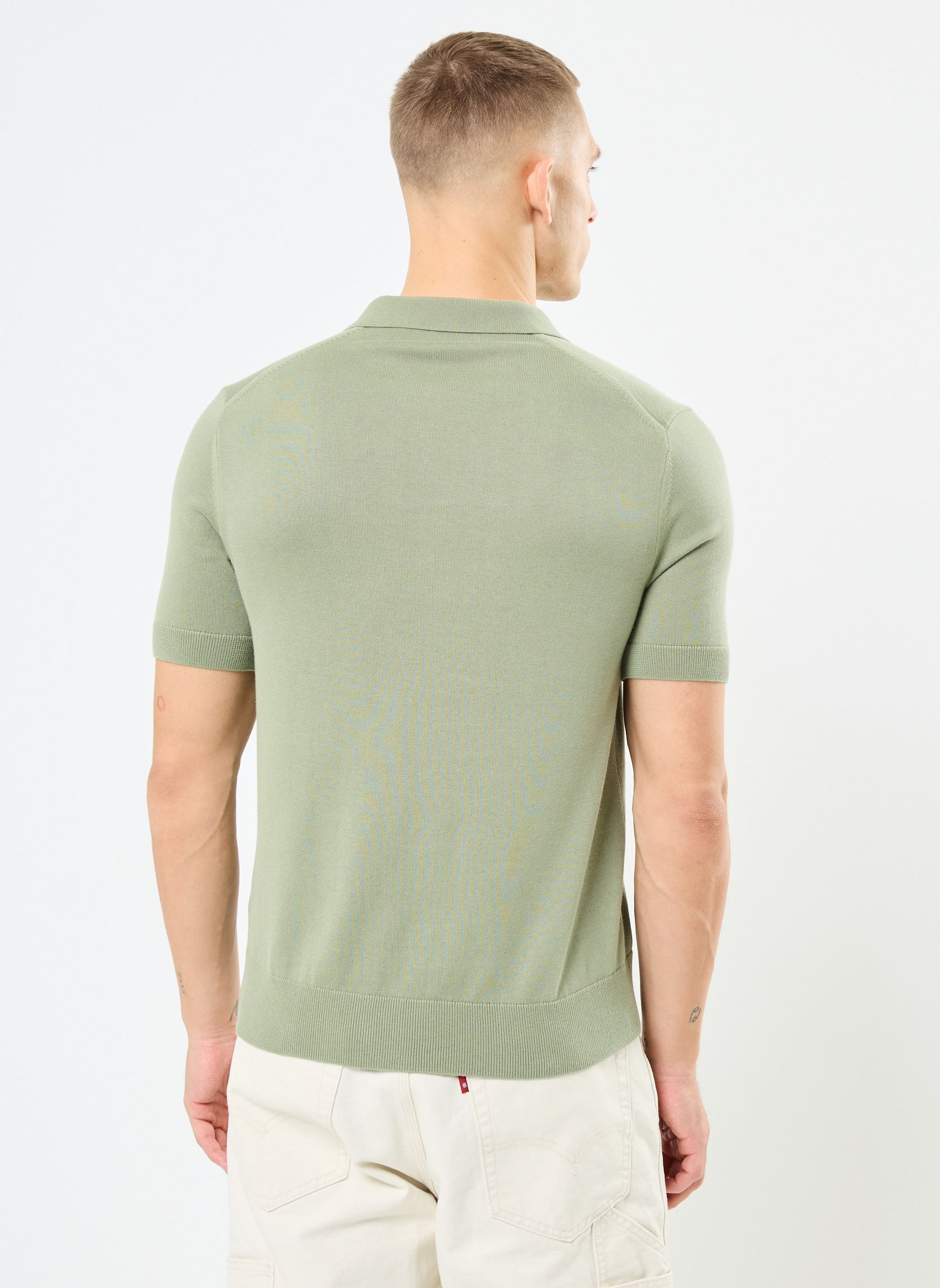 Polos manches courtes COTTON KNITTED SHIRT homme vert Fred Perry Polos manches courtes COTTON KNITTED SHIRT homme vert OLIVE MINT