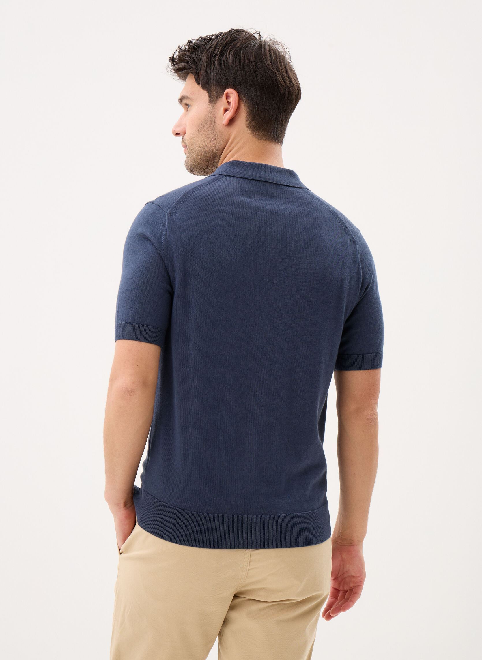 Polos manches courtes COTTON KNITTED SHIRT homme bleu Fred Perry Polos manches courtes COTTON KNITTED SHIRT homme bleu DARK AIRFORCE