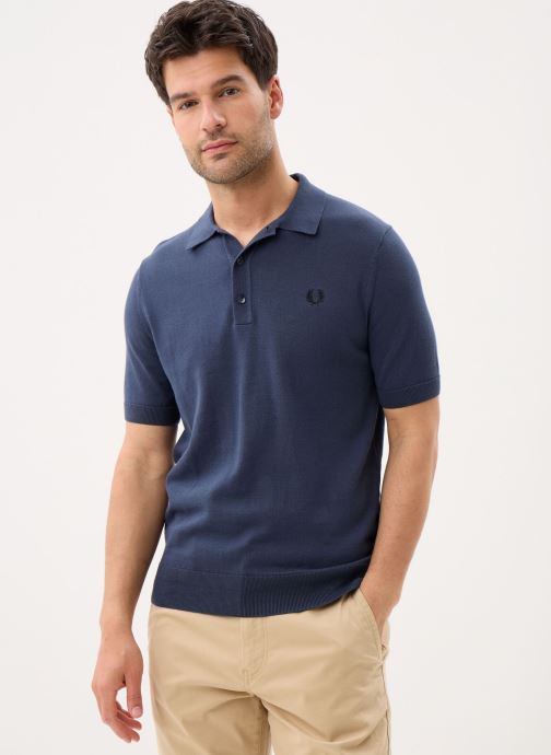 Fred Perry Polos manches courtes COTTON KNITTED SHIRT homme bleu