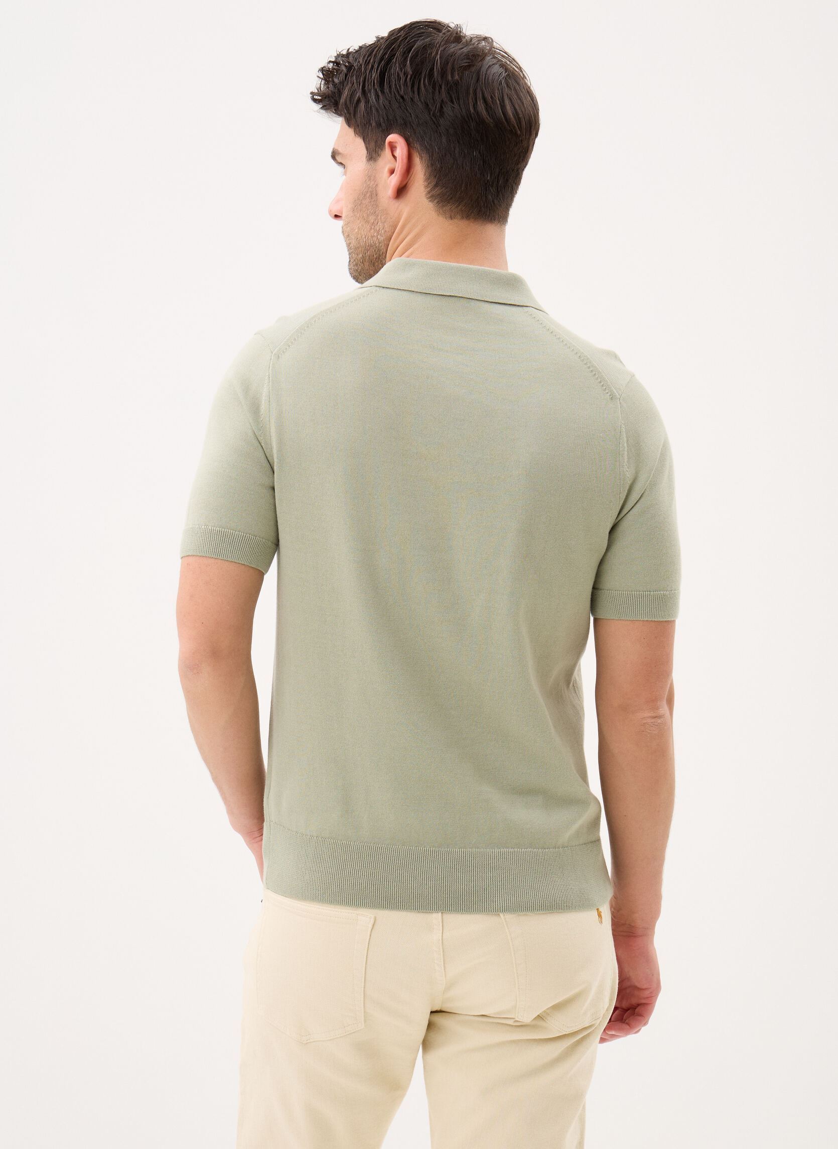 Polos manches courtes COTTON KNITTED SHIRT homme beige Fred Perry Polos manches courtes COTTON KNITTED SHIRT homme beige SEAGRASS