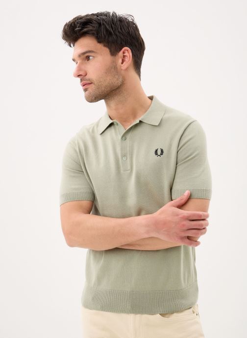 Fred Perry Kurzarm-Poloshirts COTTON KNITTED SHIRT herren beige