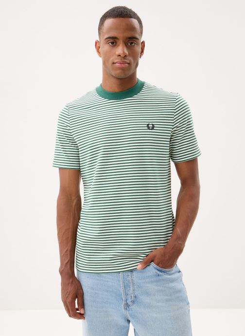 Fred Perry T-shirts met korte mouwen FINE STRIPE T-SHIRT heren groen