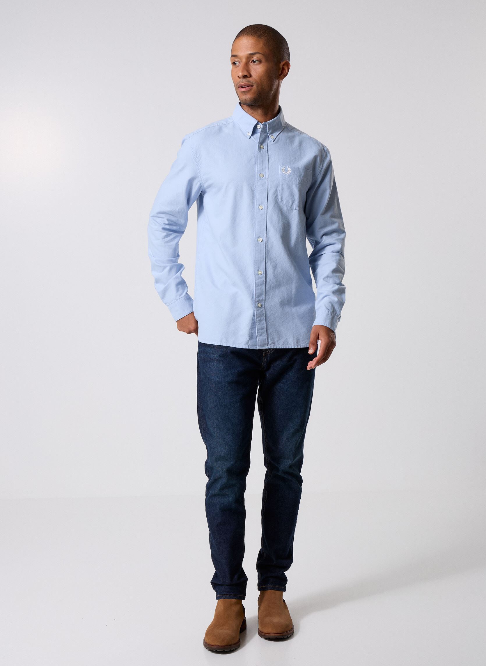 Hemden OXFORD SHIRT herren blau Fred Perry Hemden OXFORD SHIRT herren blau LIGHT SMOKE