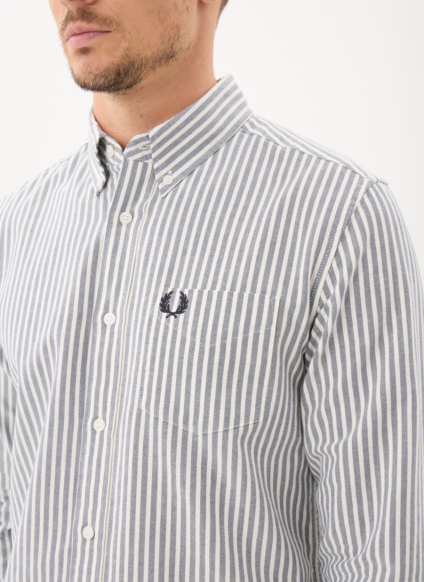 Chemises STRIPE OXFORD SHIRT homme bleu Fred Perry Chemises STRIPE OXFORD SHIRT homme bleu Tennis Blue