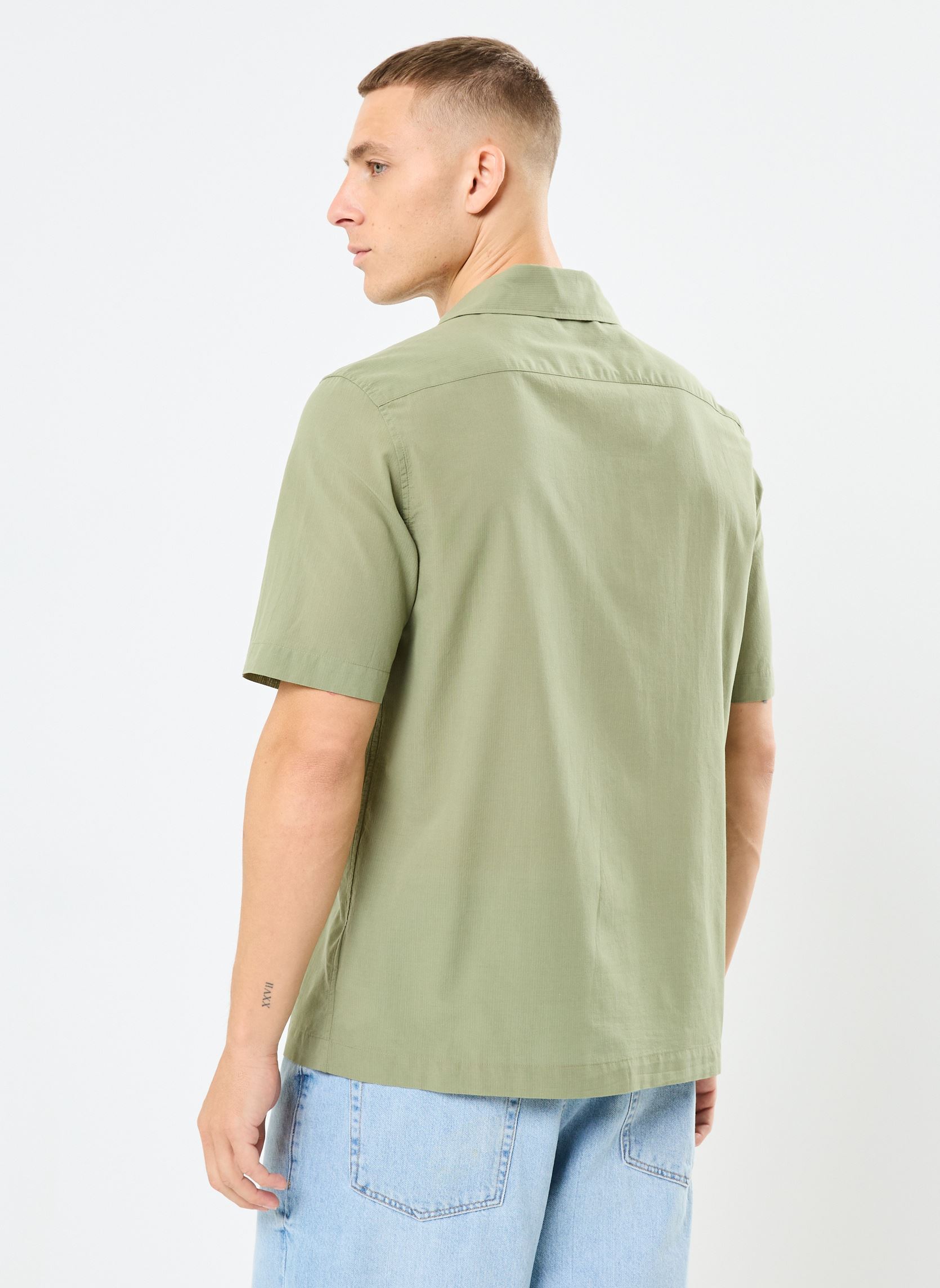 Hemden LIGHTWEIGHT TEXTURE REVERE COL herren grün Fred Perry Hemden LIGHTWEIGHT TEXTURE REVERE COL herren grün OLIVE MINT