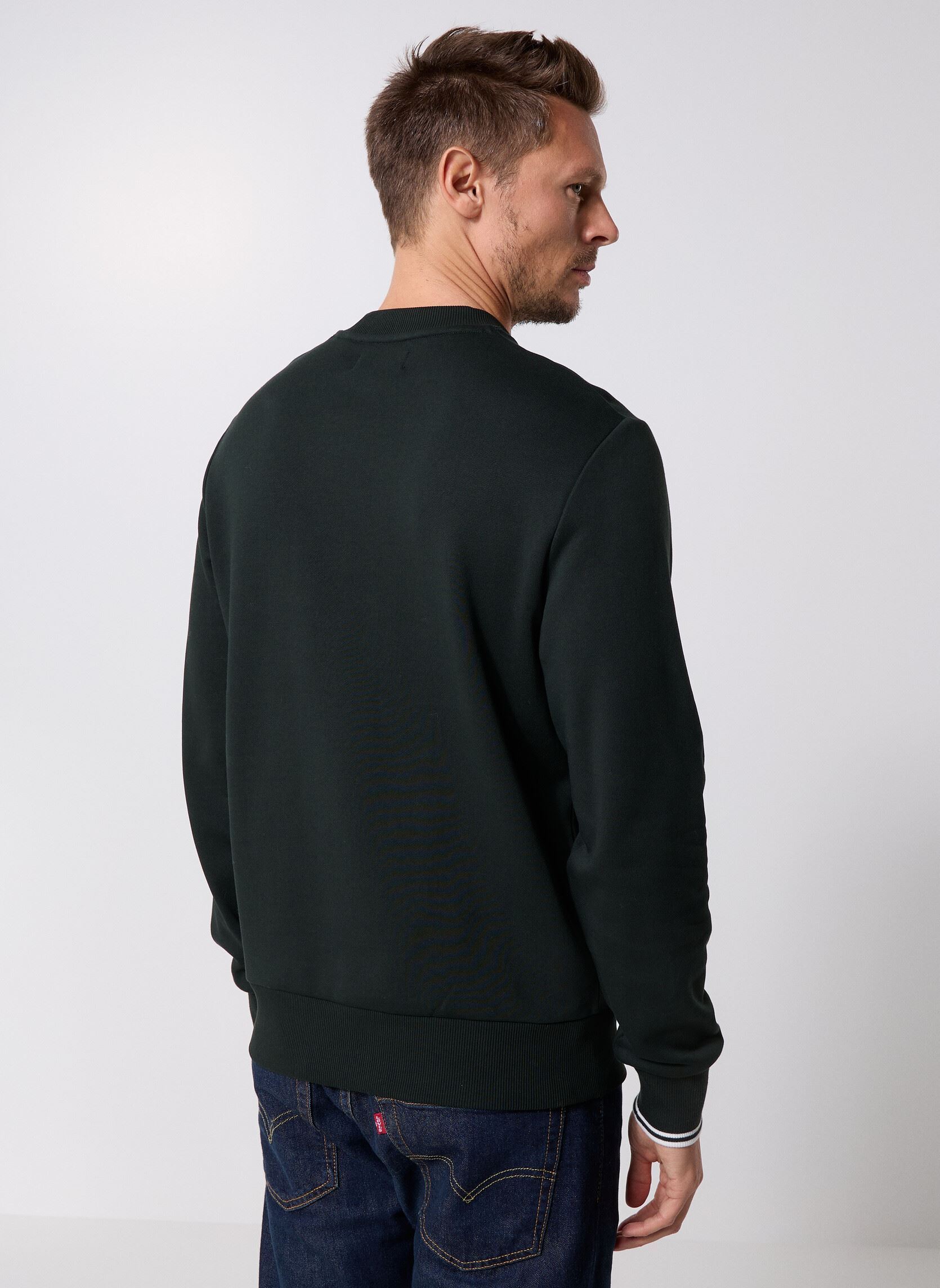Sweats CREW NECK SWEATSHIRT homme vert Fred Perry Sweats CREW NECK SWEATSHIRT homme vert NIGHTGREEN/SNWHT
