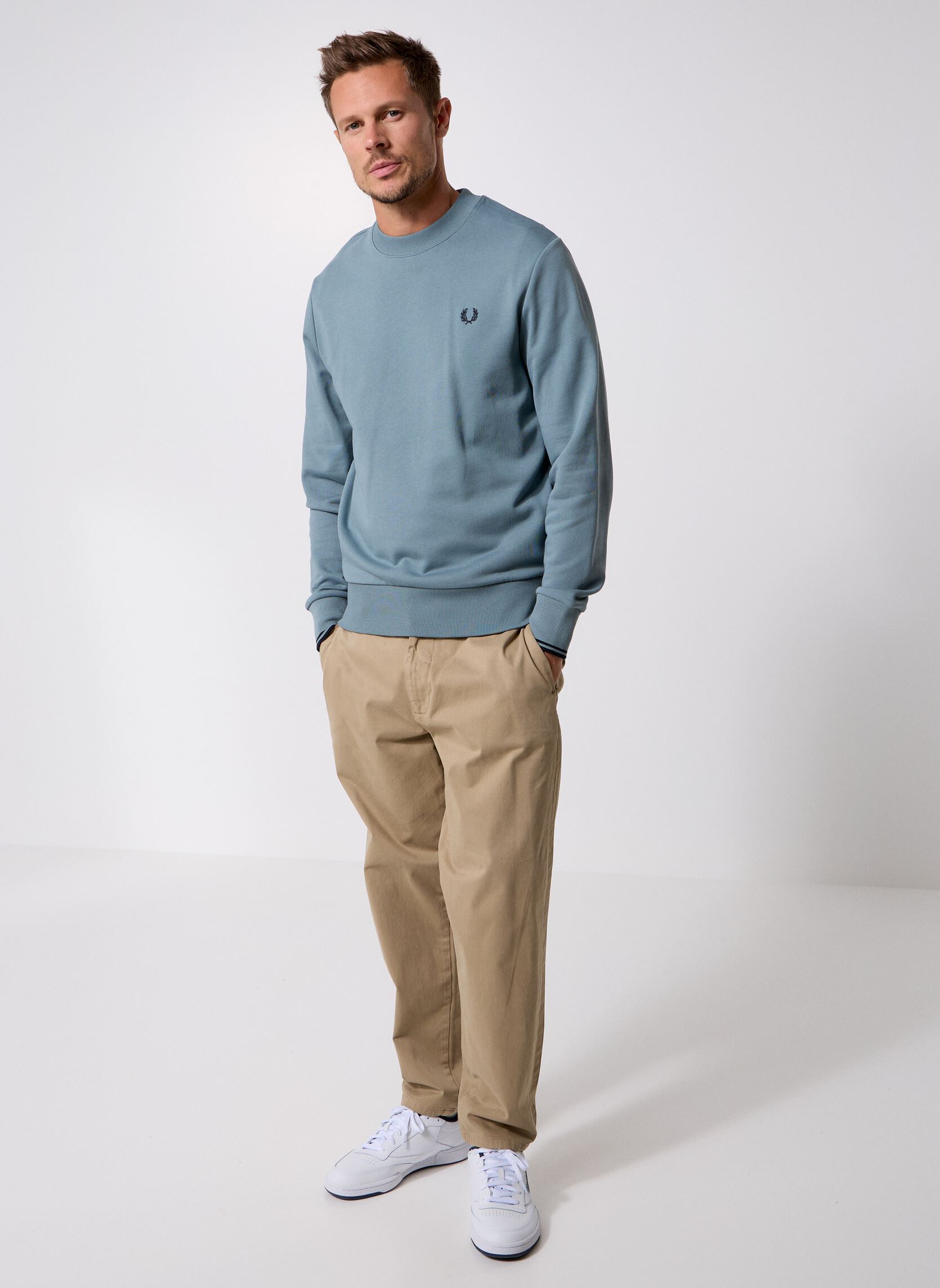Sweats CREW NECK SWEATSHIRT homme bleu Fred Perry Sweats CREW NECK SWEATSHIRT homme bleu STOCKPORTBLU/NVY