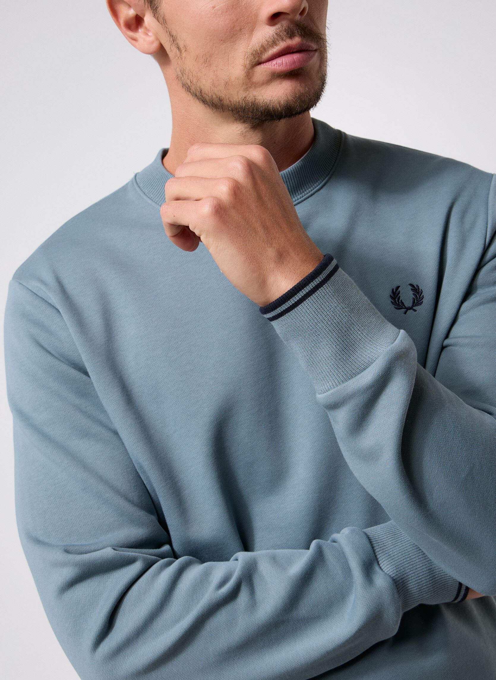 Sweats CREW NECK SWEATSHIRT homme bleu Fred Perry Sweats CREW NECK SWEATSHIRT homme bleu STOCKPORTBLU/NVY