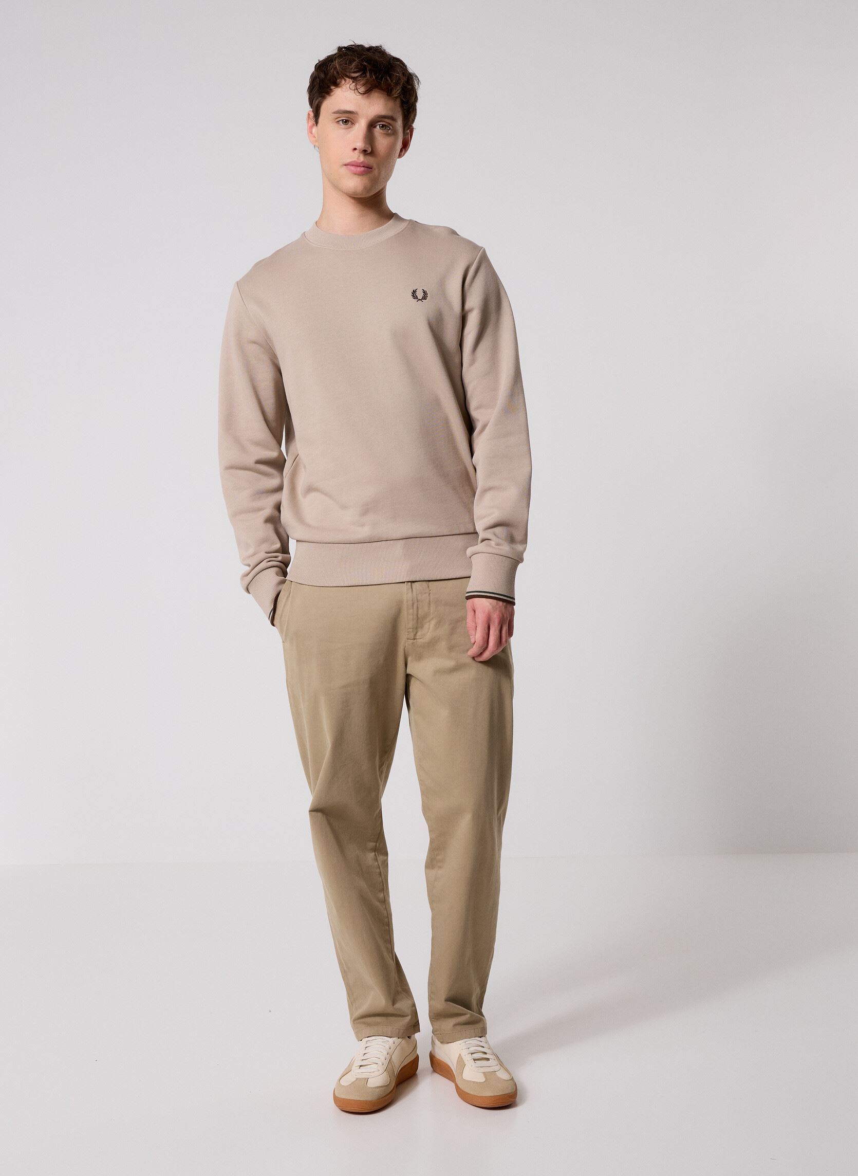 Sweatshirts CREW NECK SWEATSHIRT herren beige Fred Perry Sweatshirts CREW NECK SWEATSHIRT herren beige WRMOT/CRTGR/BTOB