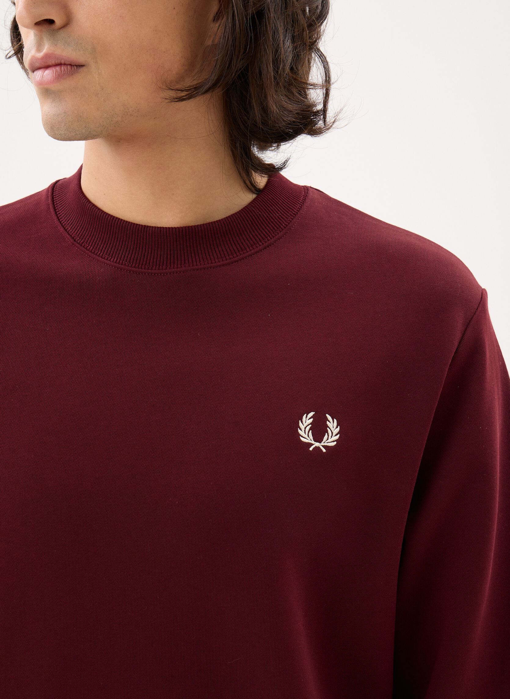 Sweats CREW NECK SWEATSHIRT homme bordeaux Fred Perry Sweats CREW NECK SWEATSHIRT homme bordeaux OXBLOOD/ECRU