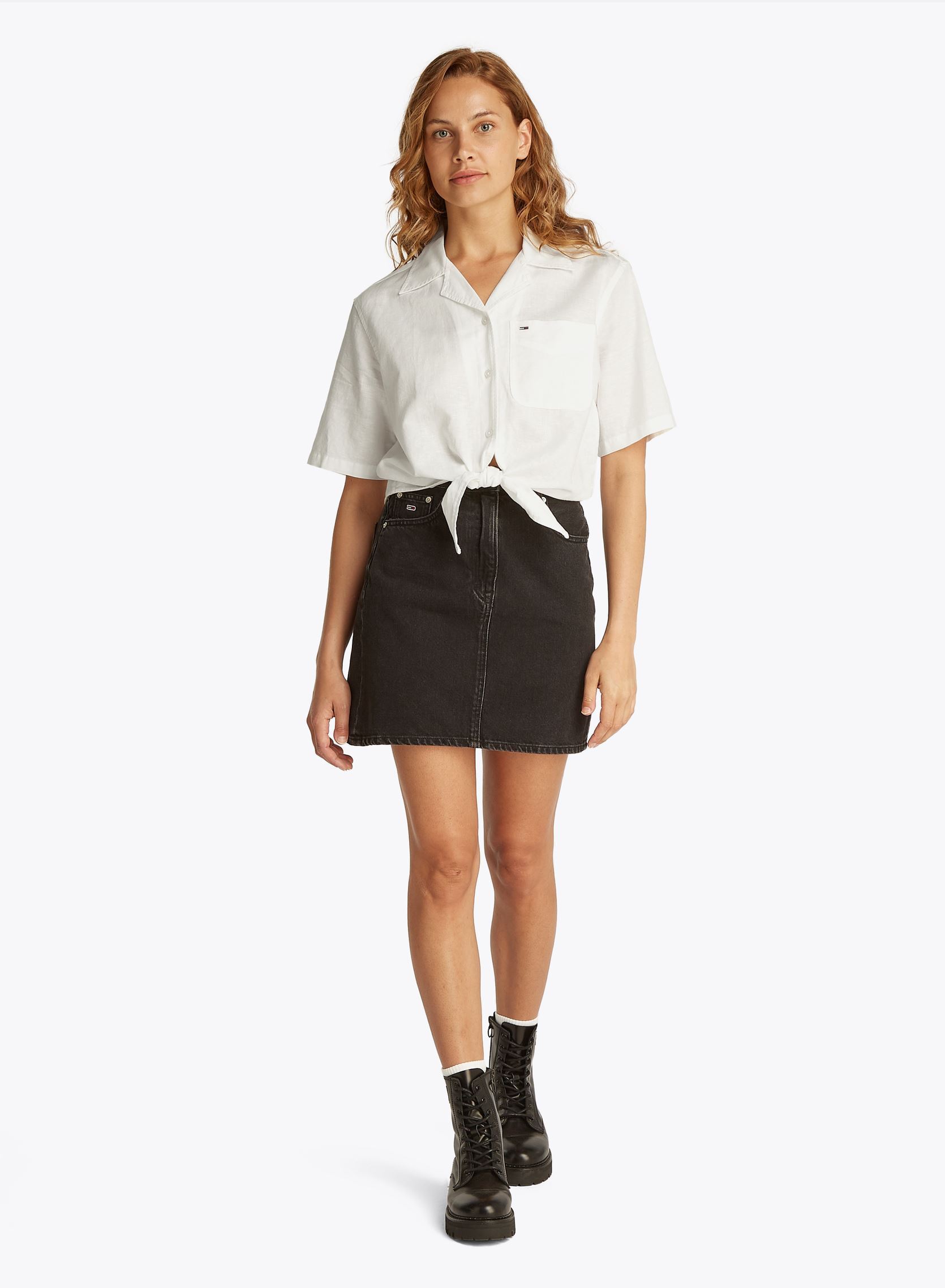 Chemises manches courtes Tjw Crp Linen Ss Shi DW0DW20286 femme blanc Tommy Jeans Chemises manches courtes Tjw Crp Linen Ss Shi DW0DW20286 femme blanc ECRU