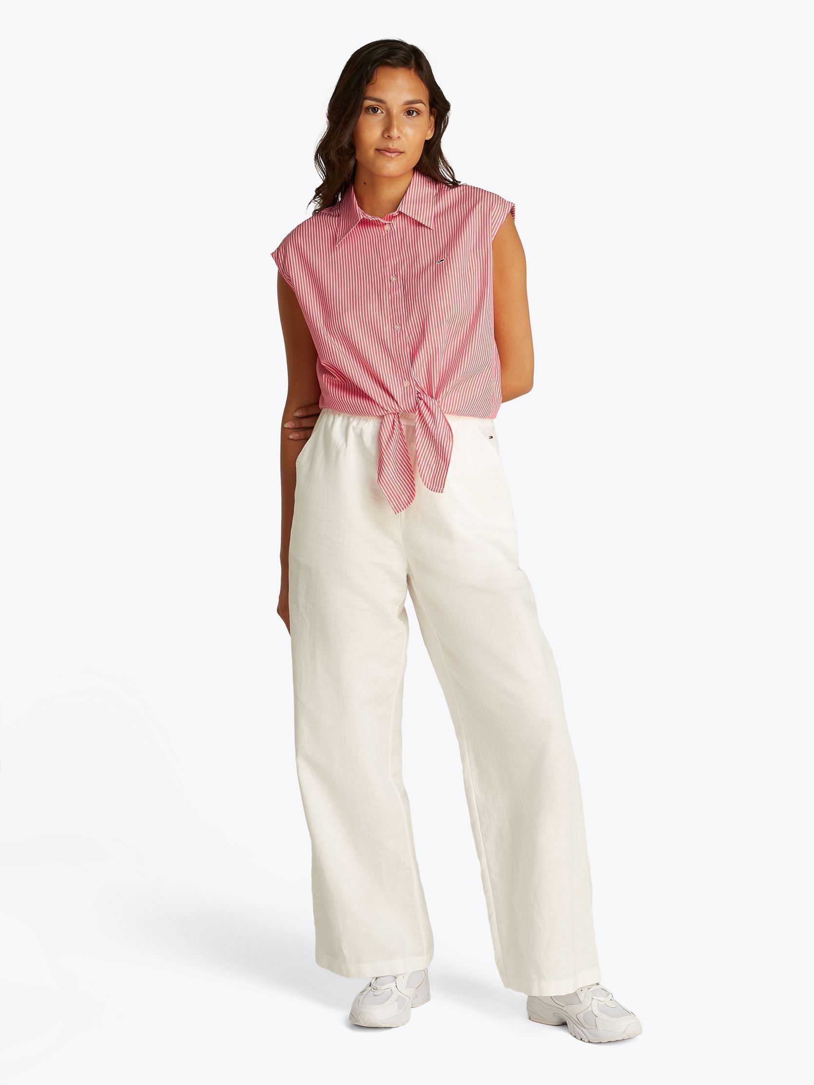 Camicie e camicette Tjw Poplin Front Kno DW0DW20291 donna rosa Tommy Jeans Camicie e camicette Tjw Poplin Front Kno DW0DW20291 donna rosa AMOUR / STRIPE