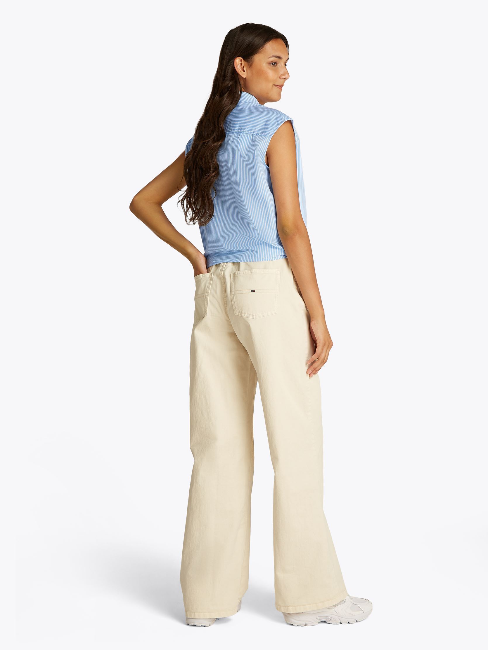 Camicie e camicette Tjw Poplin Front Kno DW0DW20291 donna blu Tommy Jeans Camicie e camicette Tjw Poplin Front Kno DW0DW20291 donna blu SUGARPLUM BLUE / STRIPE