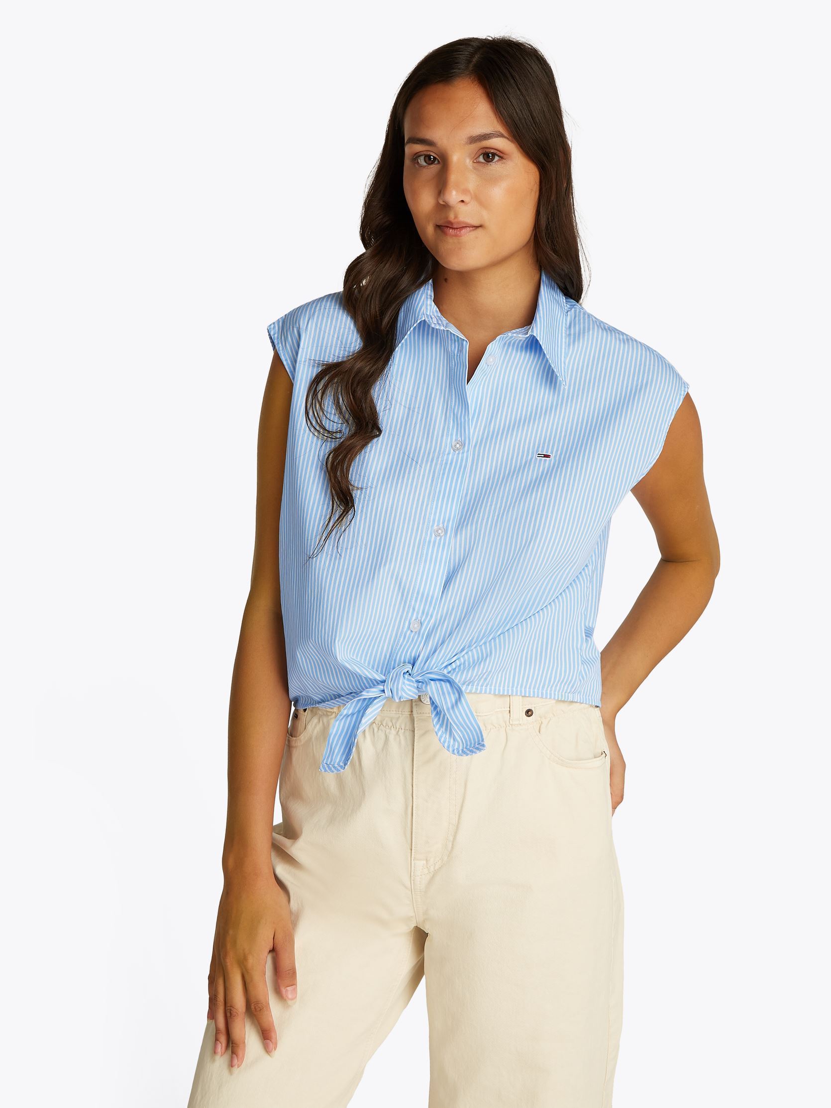 Vêtements Tommy Jeans Tjw Poplin Front Kno DW0DW20291 pour Accessoires