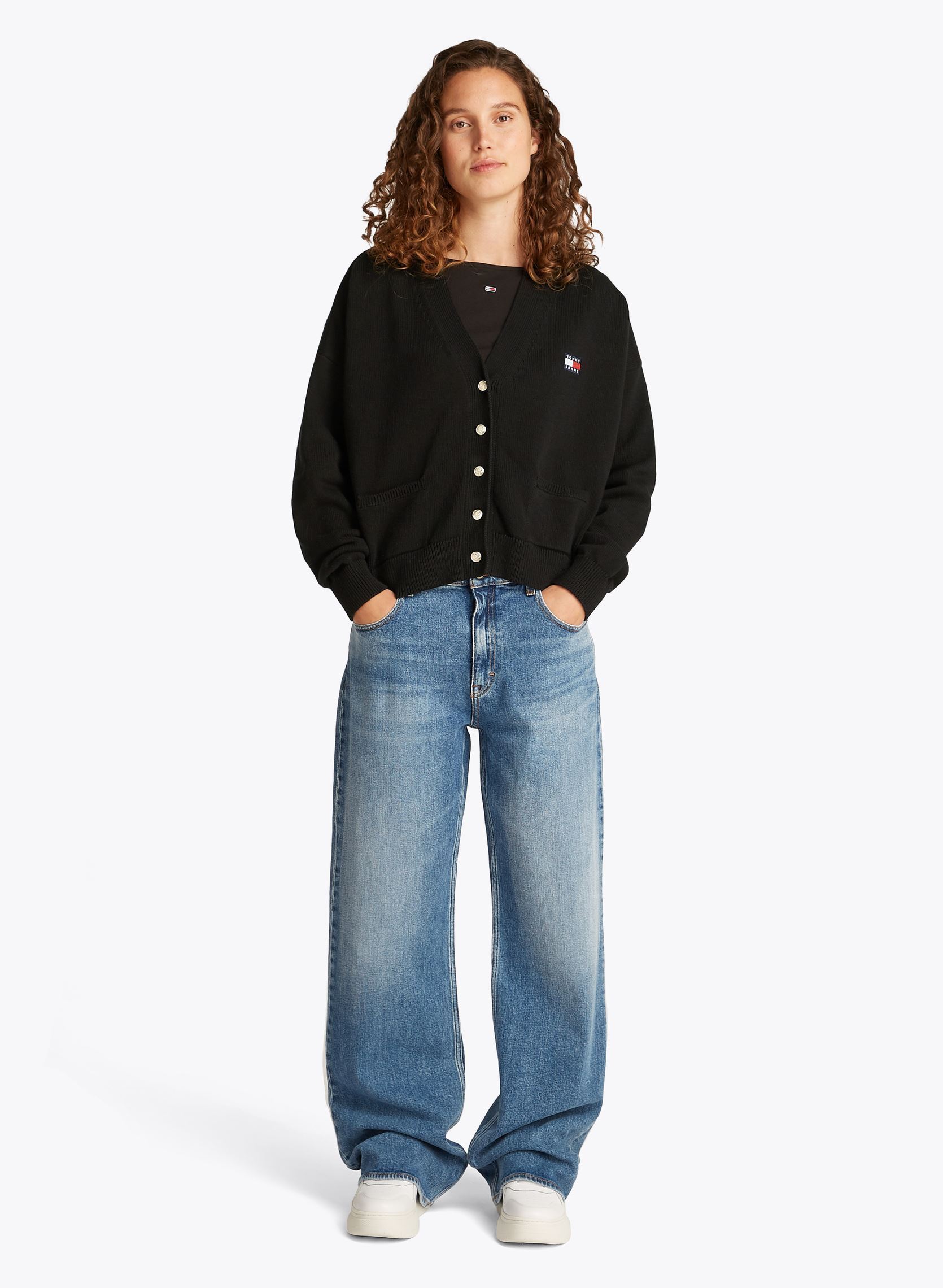 Chalecos Tjw Cable Cardigan DW0DW20257 mujer negro Tommy Jeans Chalecos Tjw Cable Cardigan DW0DW20257 mujer negro BLACK