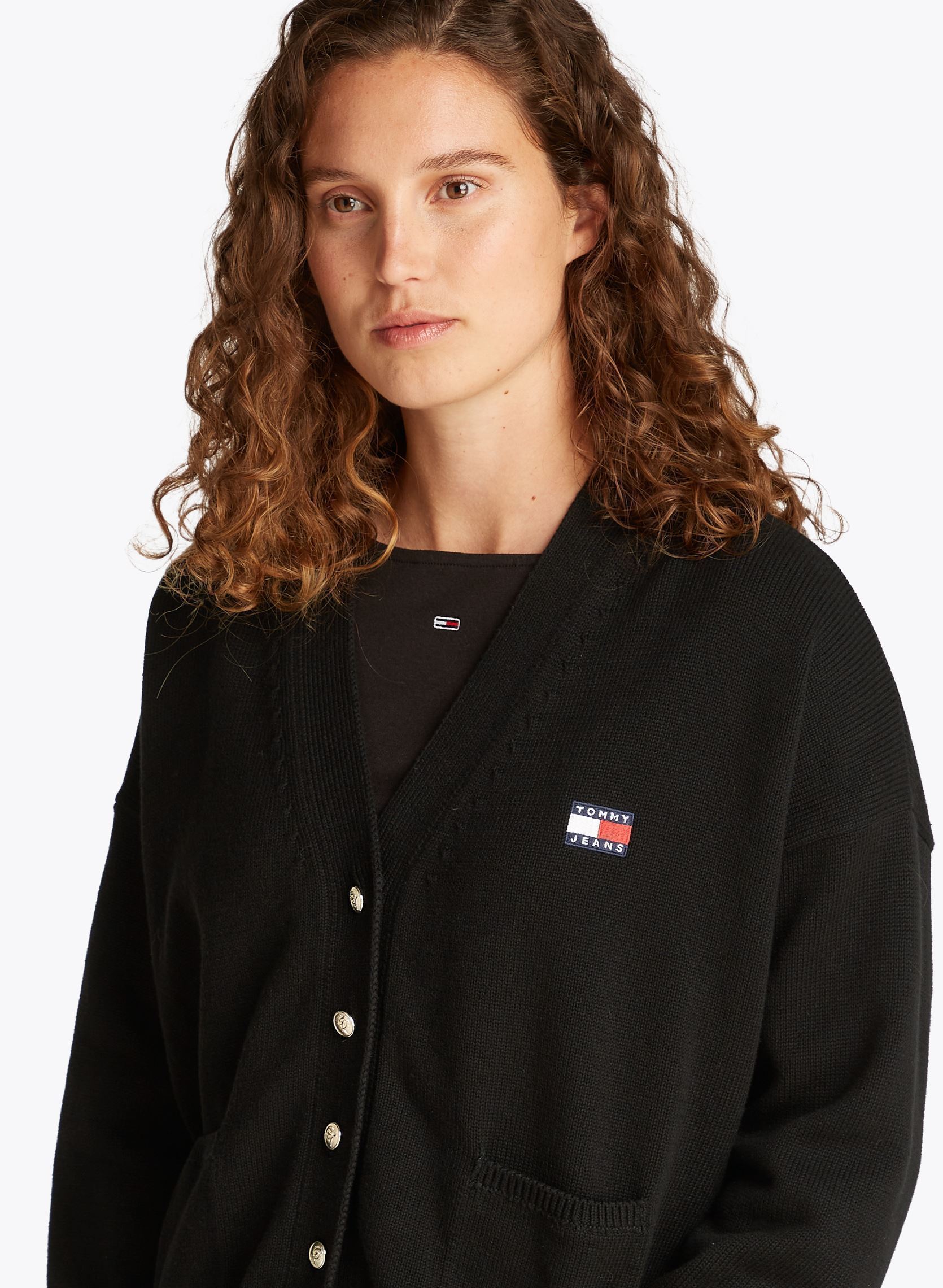 Chalecos Tjw Cable Cardigan DW0DW20257 mujer negro Tommy Jeans Chalecos Tjw Cable Cardigan DW0DW20257 mujer negro BLACK