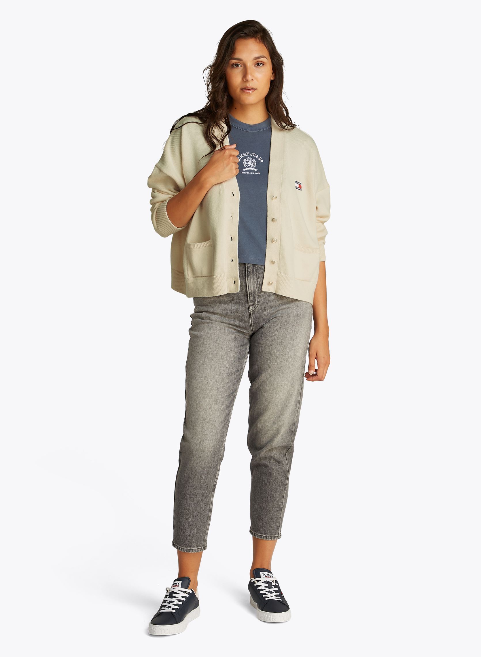 Gilet Tjw Cable Cardigan DW0DW20257 donna bianco Tommy Jeans Gilet Tjw Cable Cardigan DW0DW20257 donna bianco ANCIENT WHITE