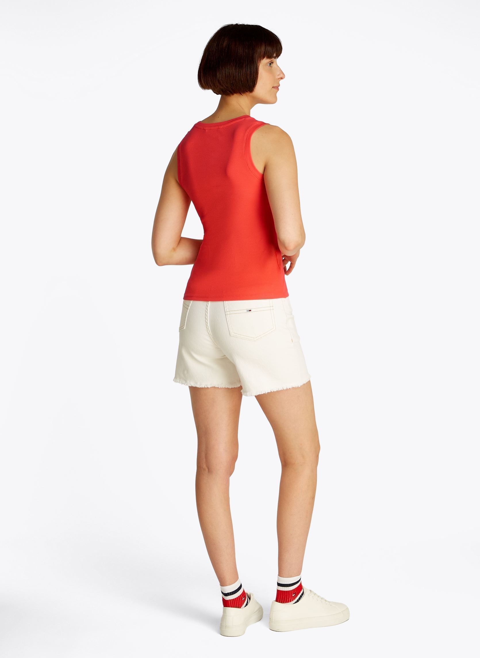 Tanktops Tjw Essential Rib Ta DW0DW20673 damen orange Tommy Jeans Tanktops Tjw Essential Rib Ta DW0DW20673 damen orange BRIGHT VERMILLION