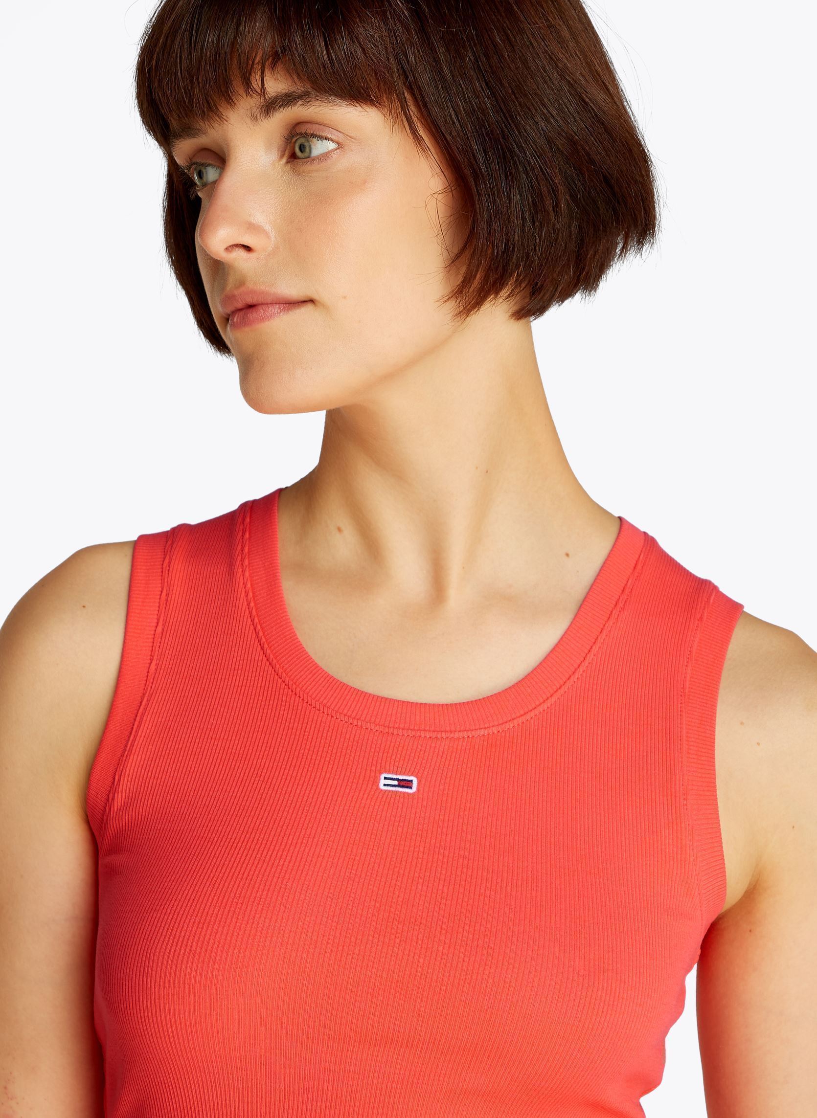 Tanktops Tjw Essential Rib Ta DW0DW20673 damen orange Tommy Jeans Tanktops Tjw Essential Rib Ta DW0DW20673 damen orange BRIGHT VERMILLION
