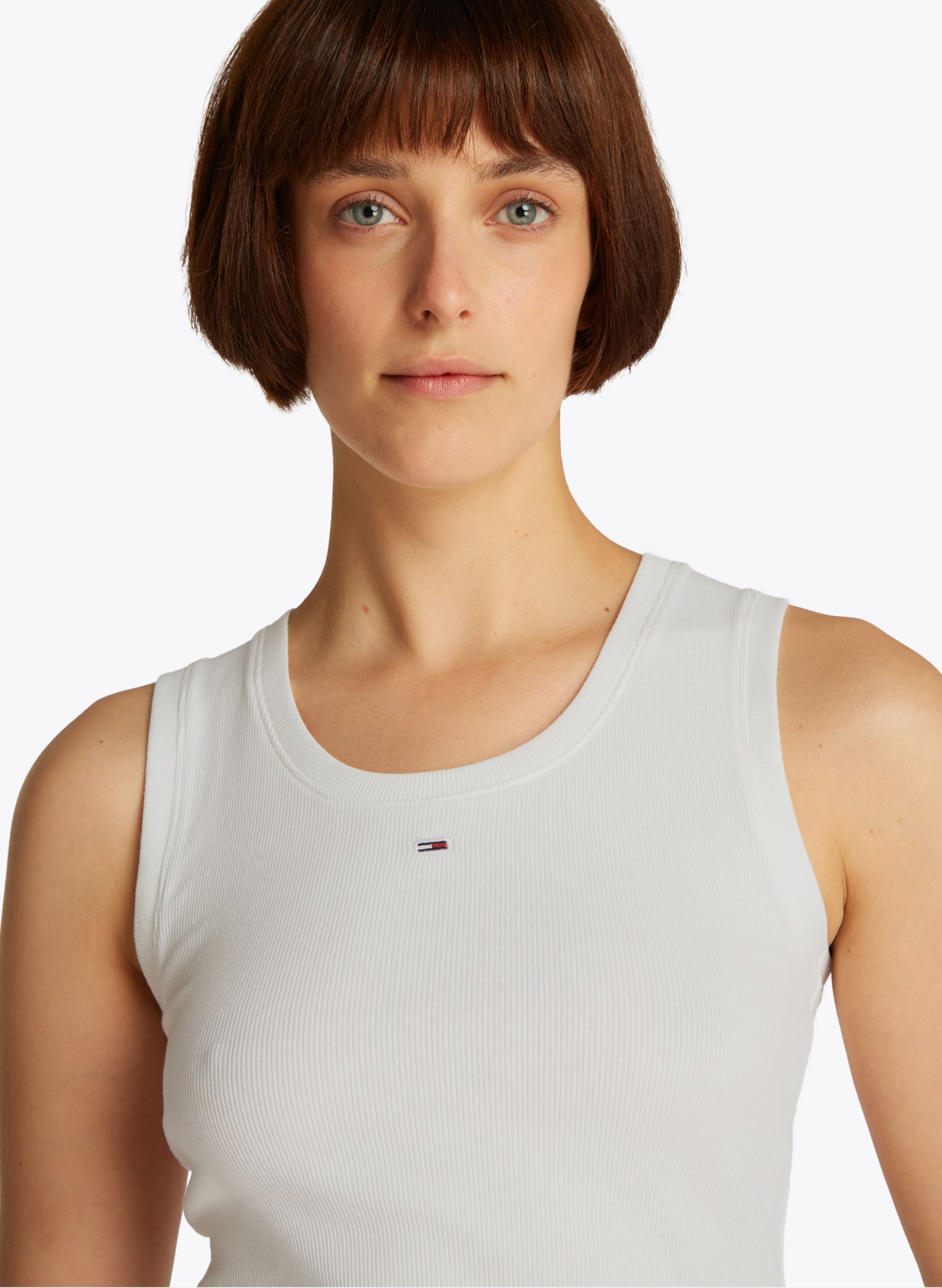 Débardeurs Tjw Essential Rib Ta DW0DW20673 femme blanc Tommy Jeans Débardeurs Tjw Essential Rib Ta DW0DW20673 femme blanc ECRU