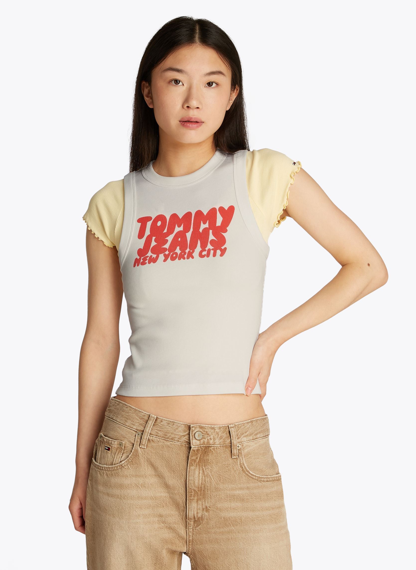 Vêtements Tommy Jeans Tjw Slim Sh Tj Bubbl DW0DW21339 pour Accessoires