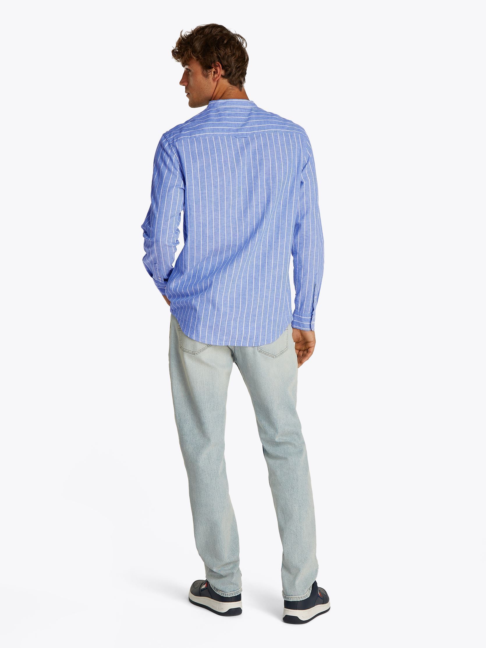 Hemden Tjm Linen Mix Bnd St DM0DM20893 heren blauw Tommy Jeans Hemden Tjm Linen Mix Bnd St DM0DM20893 heren blauw TEMPO BLUE / ECRU