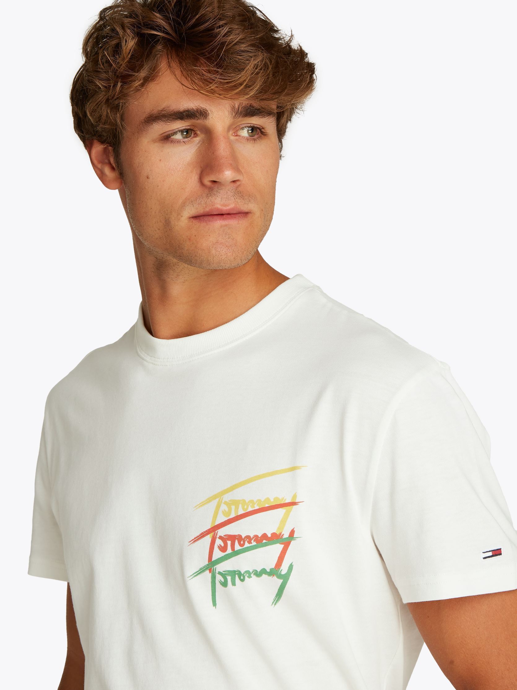 Kurzarm-T-Shirts Tjm Reg Twisted Sign DM0DM20771 herren weiß Tommy Jeans Kurzarm-T-Shirts Tjm Reg Twisted Sign DM0DM20771 herren weiß ECRU
