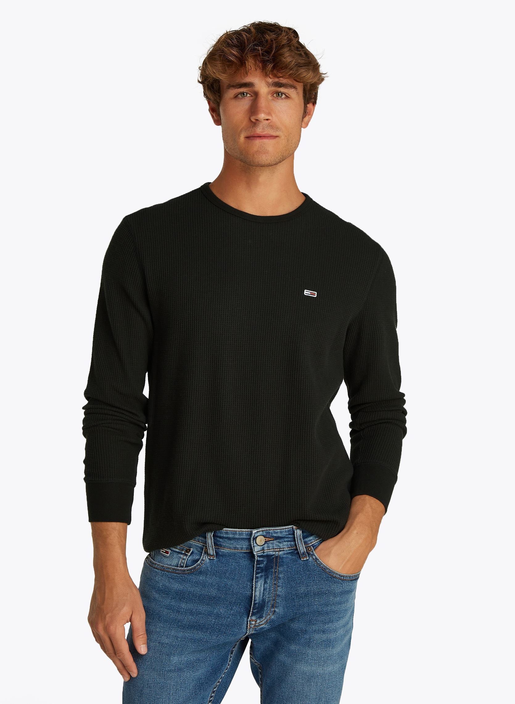 Vêtements Tommy Jeans Tjm Slim Waffle Ls T DM0DM20688 pour Accessoires