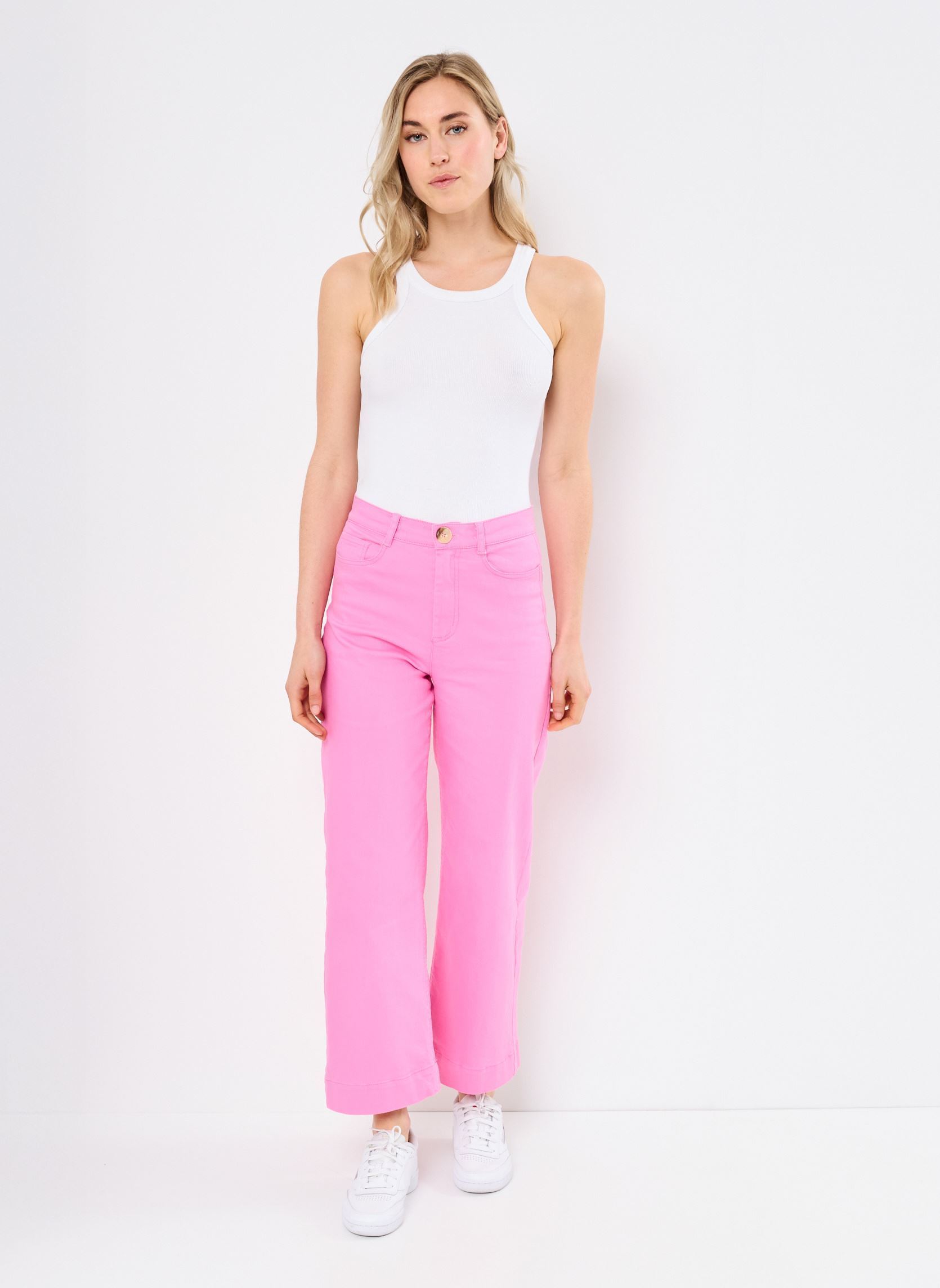Pantalons larges Nululu Pants Cropped femme rose Nümph Pantalons larges Nululu Pants Cropped femme rose PINK COSMOS