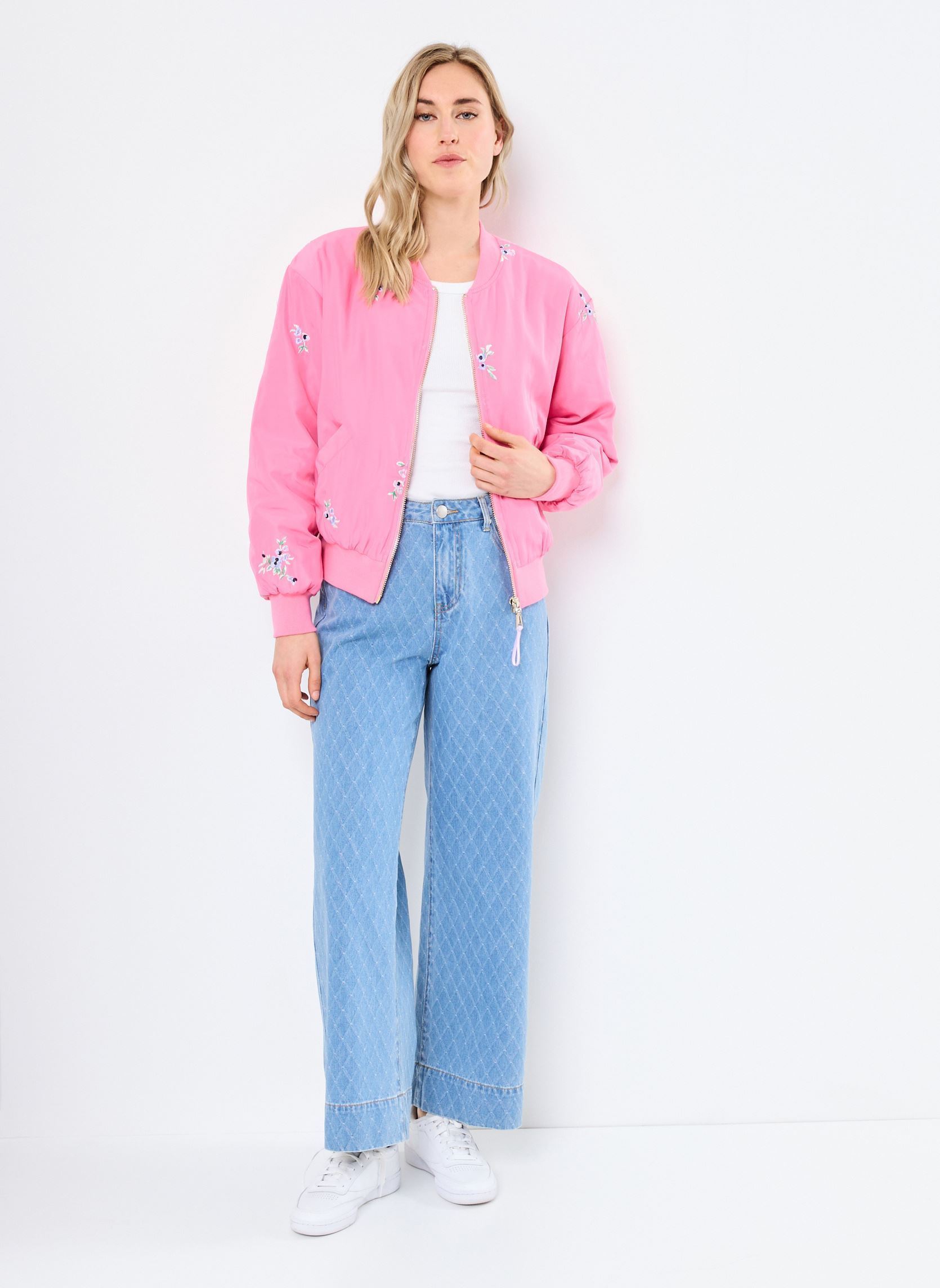 Vestes Nuellanora Embroidery Jacket femme rose Nümph Vestes Nuellanora Embroidery Jacket femme rose PINK CARNATION