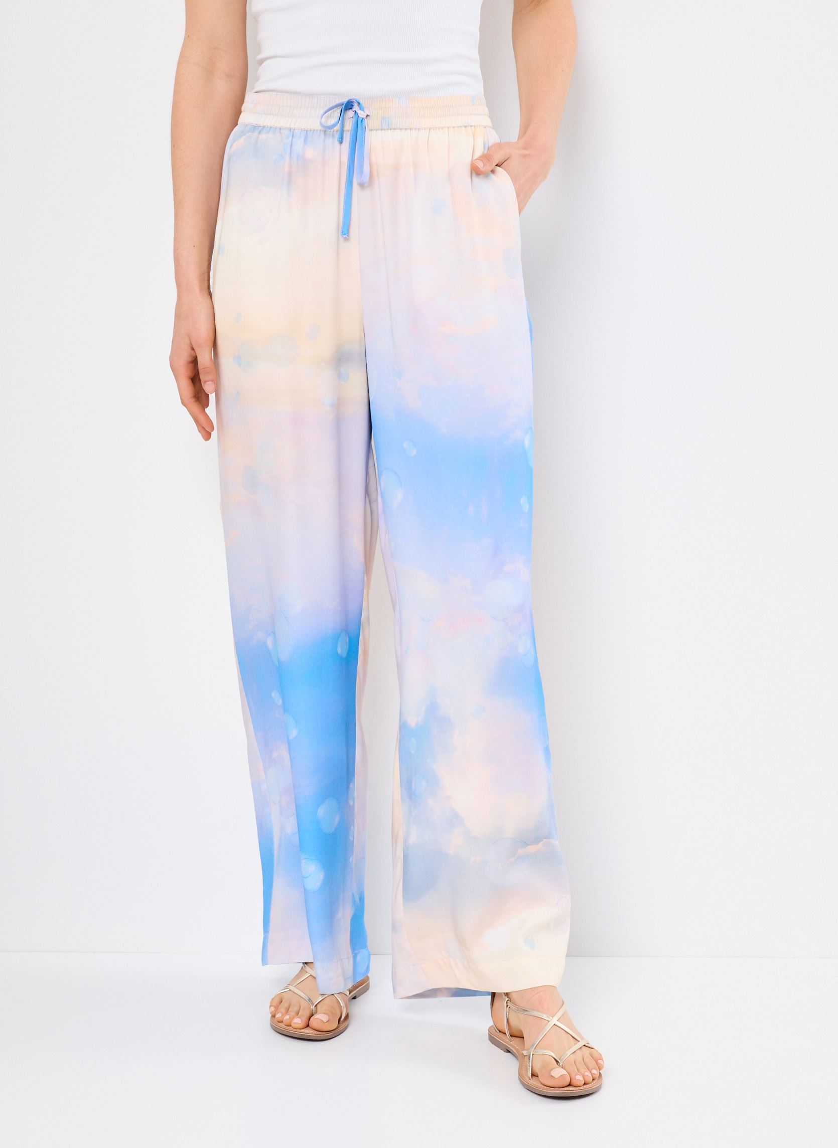 Pantalons larges Nucloudya Pants femme multicolore Nümph Pantalons larges Nucloudya Pants femme multicolore CERULEAN