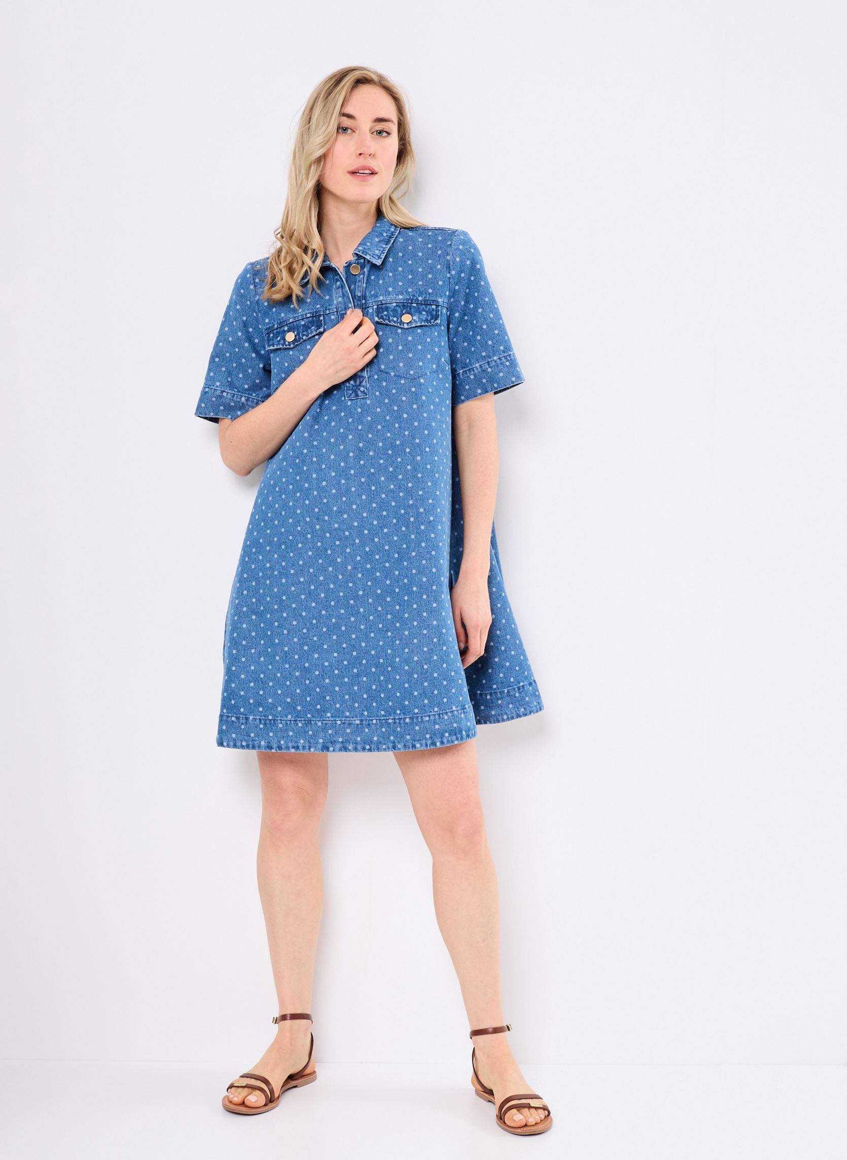 Abiti Nuhaddie Dress donna blu Nümph Abiti Nuhaddie Dress donna blu MEDIUM BLUE DENIM