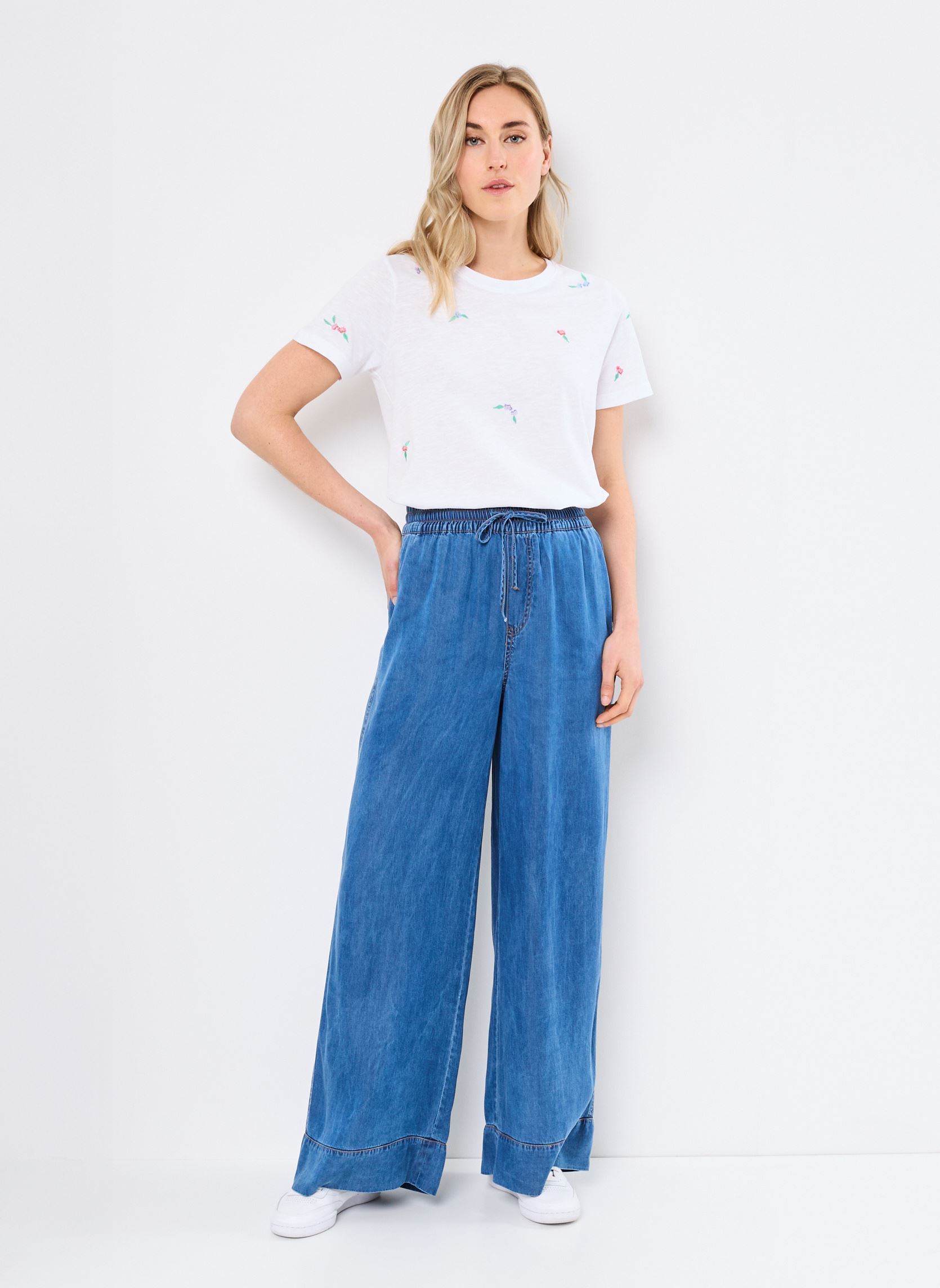 Pantaloni larghi Numiami Pants donna blu Nümph Pantaloni larghi Numiami Pants donna blu MEDIUM BLUE DENIM