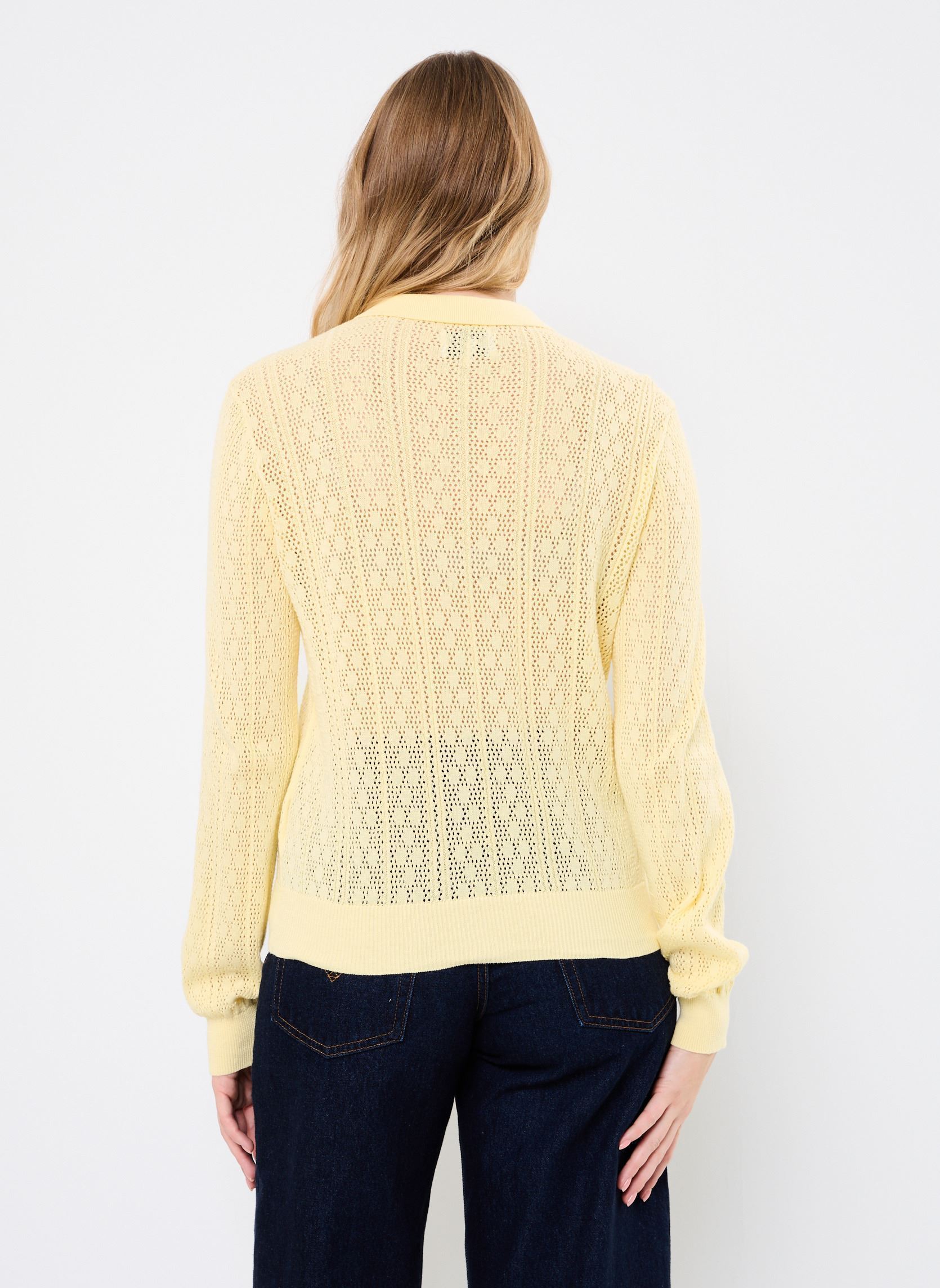 Langarm-Poloshirts Nulivas Pullover W. Collar damen gelb Nümph Langarm-Poloshirts Nulivas Pullover W. Collar damen gelb GOLDEN HAZE