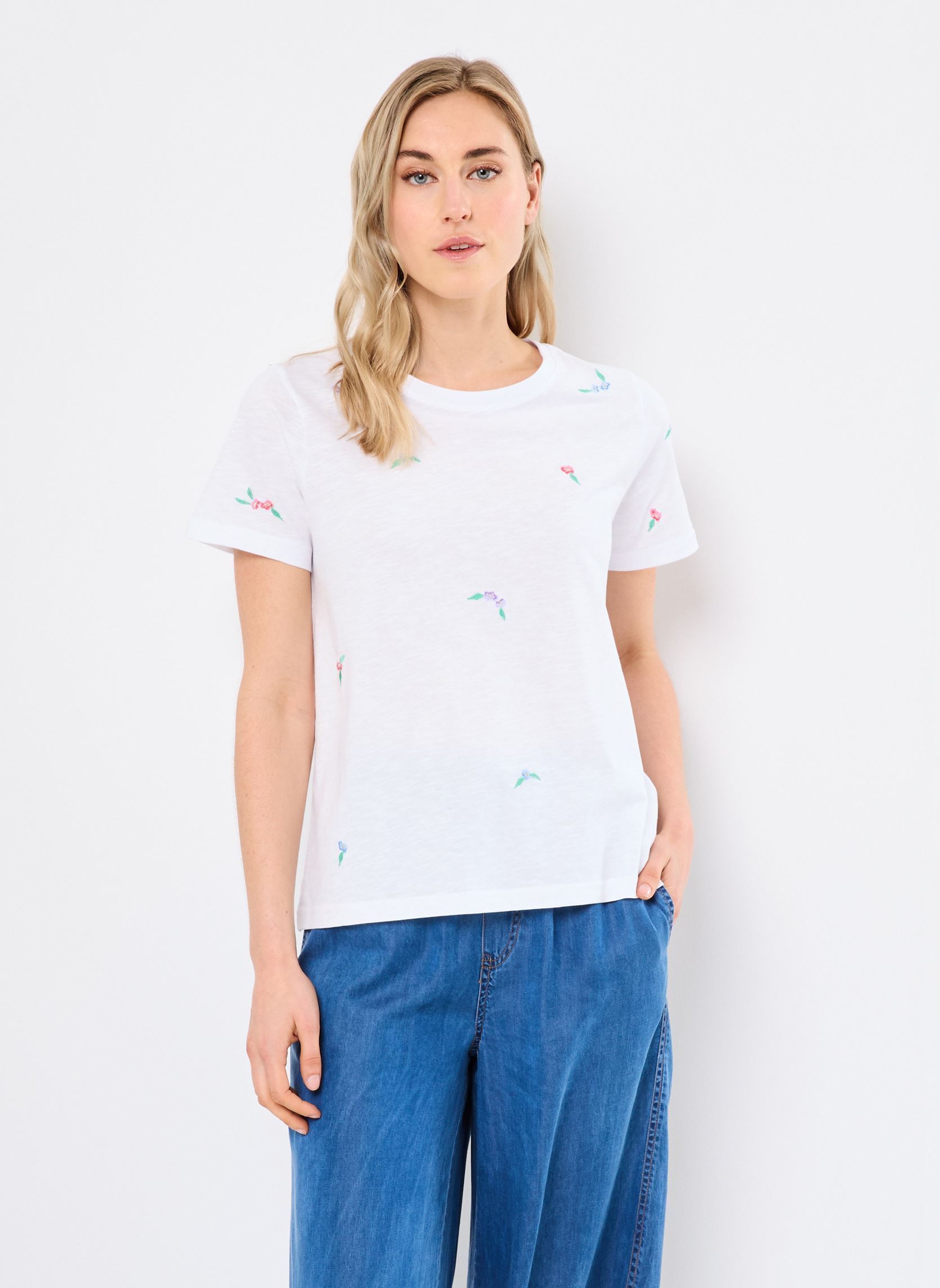 Kurzarm-T-Shirts Nusuis T-Shirt - Gots damen weiß Nümph Kurzarm-T-Shirts Nusuis T-Shirt - Gots damen weiß Bright white