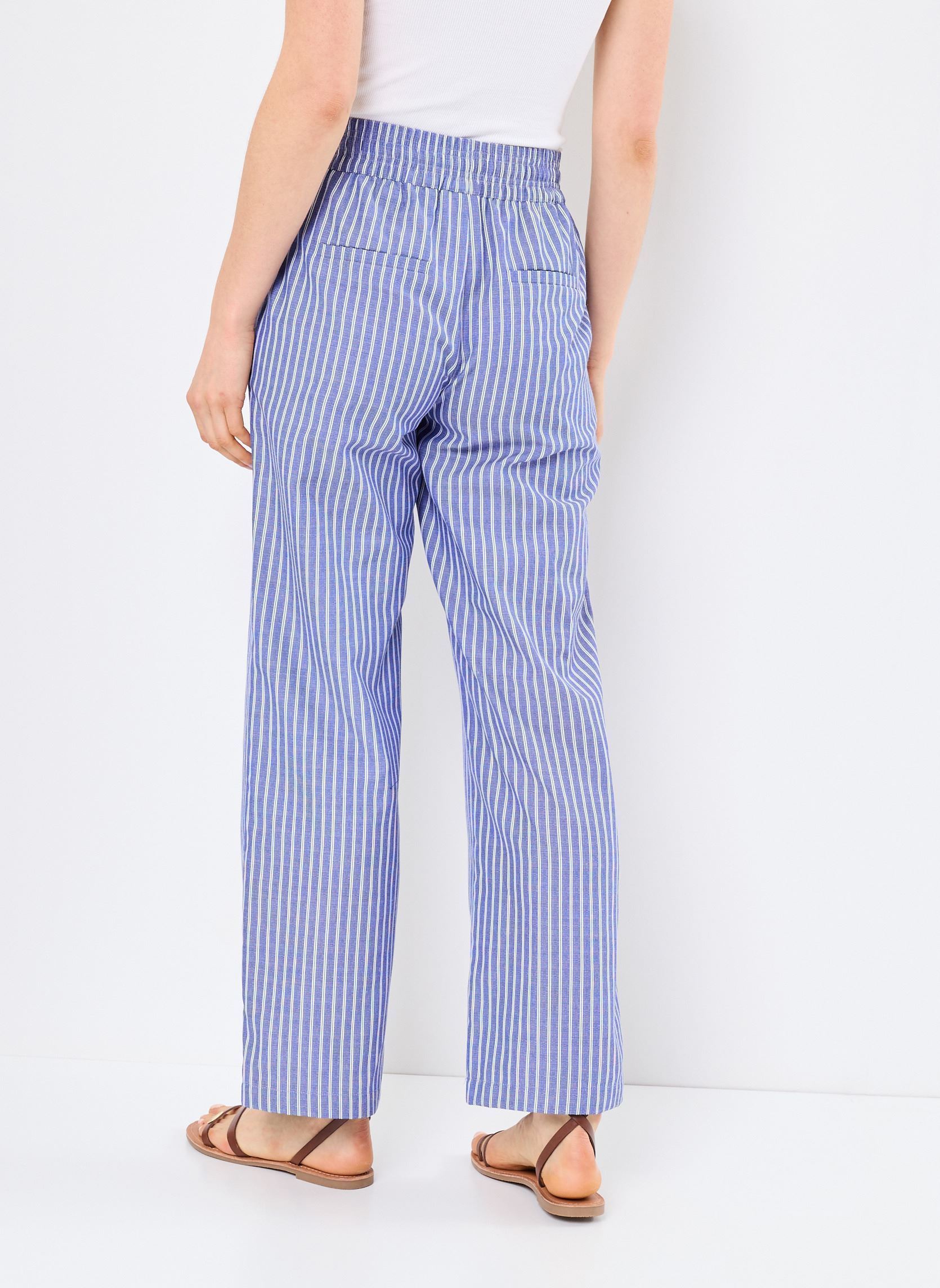 Pantalons droit Nuzally Pants femme bleu Nümph Pantalons droit Nuzally Pants femme bleu BLUEPRINT