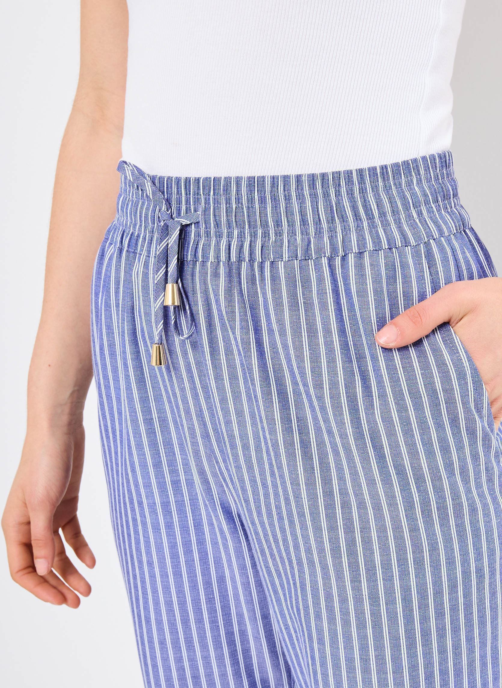 Pantalons droit Nuzally Pants femme bleu Nümph Pantalons droit Nuzally Pants femme bleu BLUEPRINT