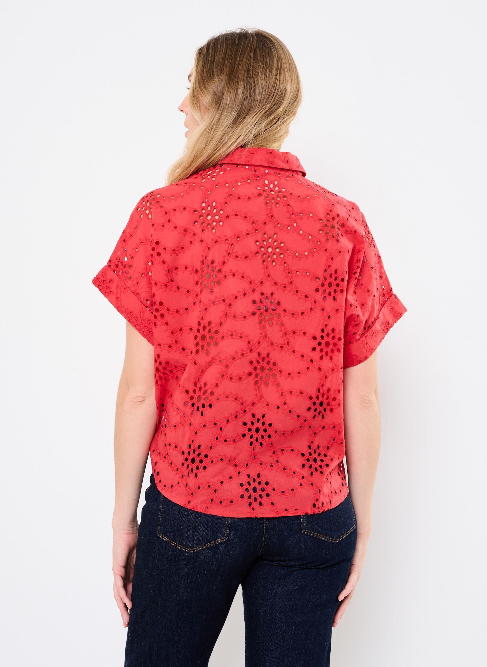Kurzarm-Hemden Nukarissa Shirt damen rosa Nümph Kurzarm-Hemden Nukarissa Shirt damen rosa GERANIUM