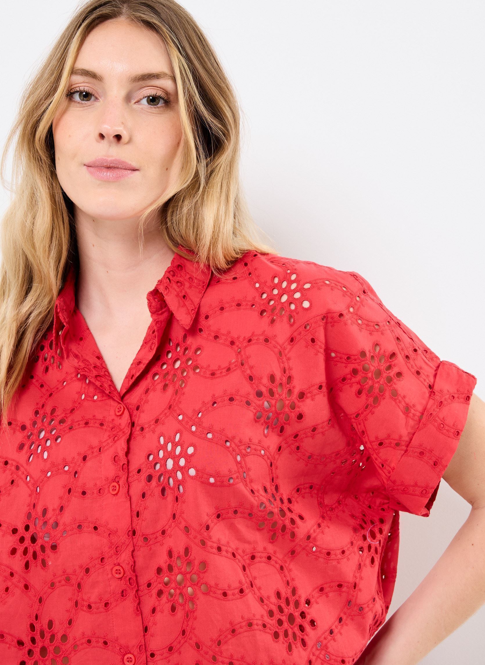 Kurzarm-Hemden Nukarissa Shirt damen rosa Nümph Kurzarm-Hemden Nukarissa Shirt damen rosa GERANIUM