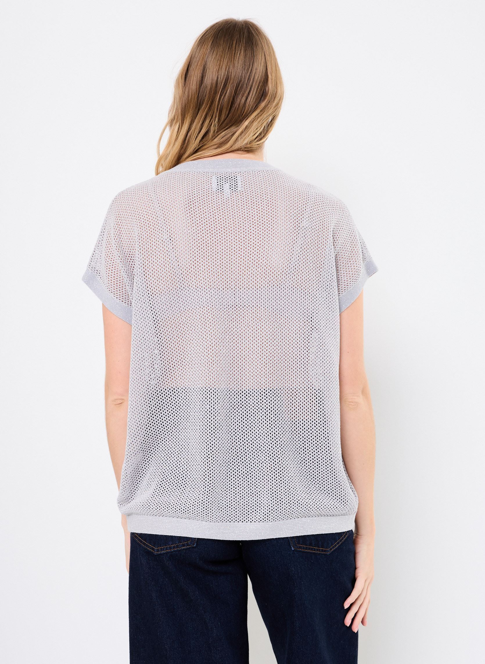 Tee-shirts manches courtes Numona Darlene Pullover femme gris Nümph Tee-shirts manches courtes Numona Darlene Pullover femme gris Silver