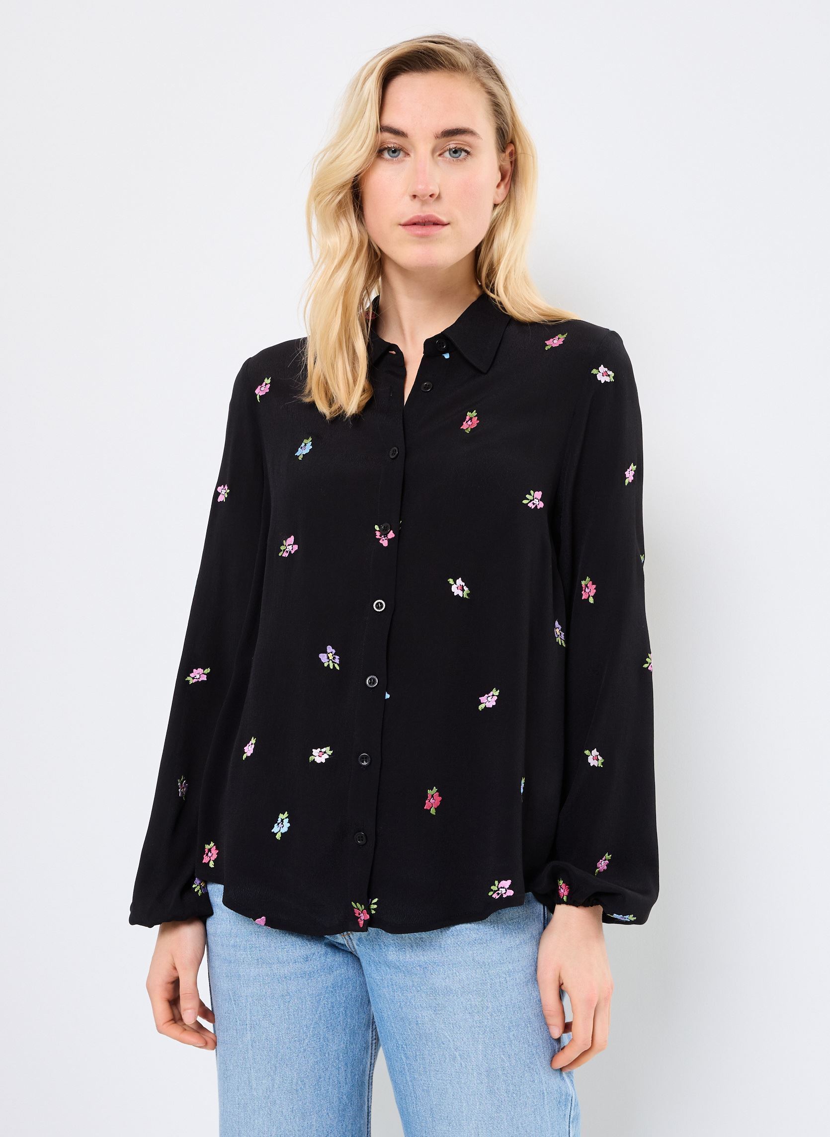 Camisas de manga larga NUERIKA SHIRT mujer negro Nümph Camisas de manga larga NUERIKA SHIRT mujer negro CAVIAR