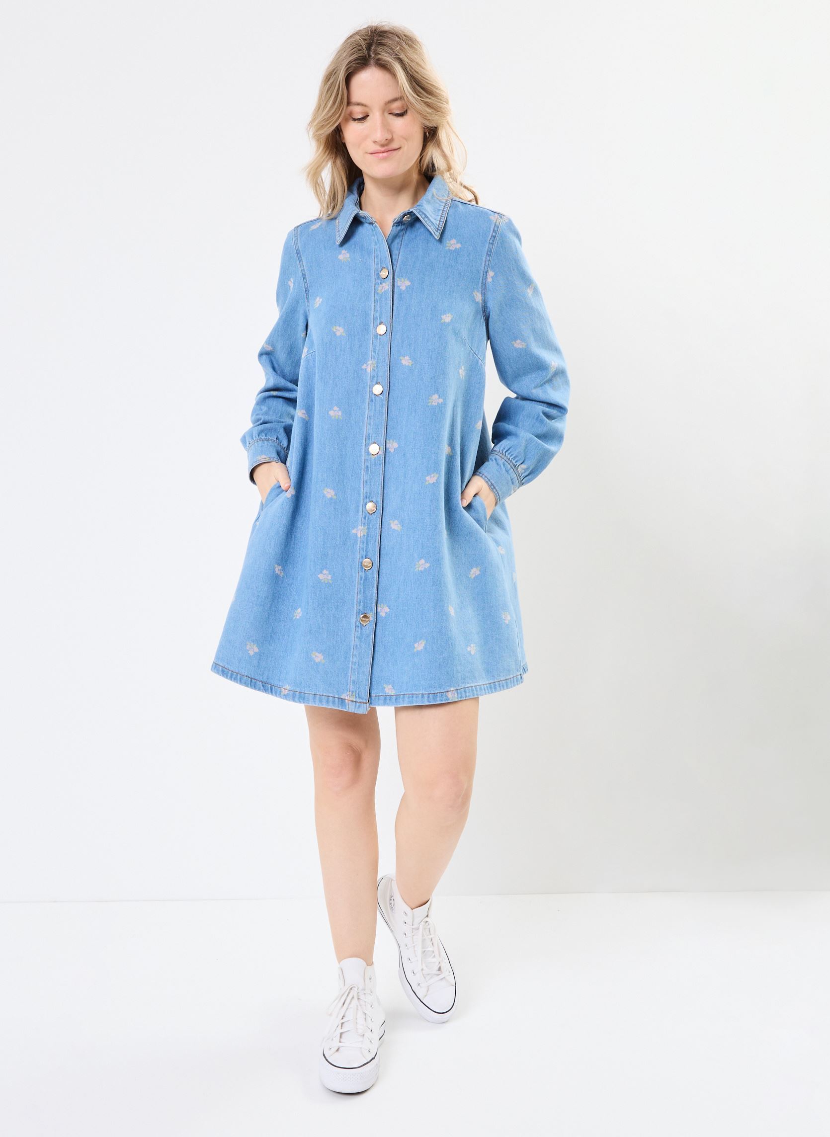 Kleider NUIBIZA DRESS damen blau Nümph Kleider NUIBIZA DRESS damen blau MEDIUM BLUE DENIM