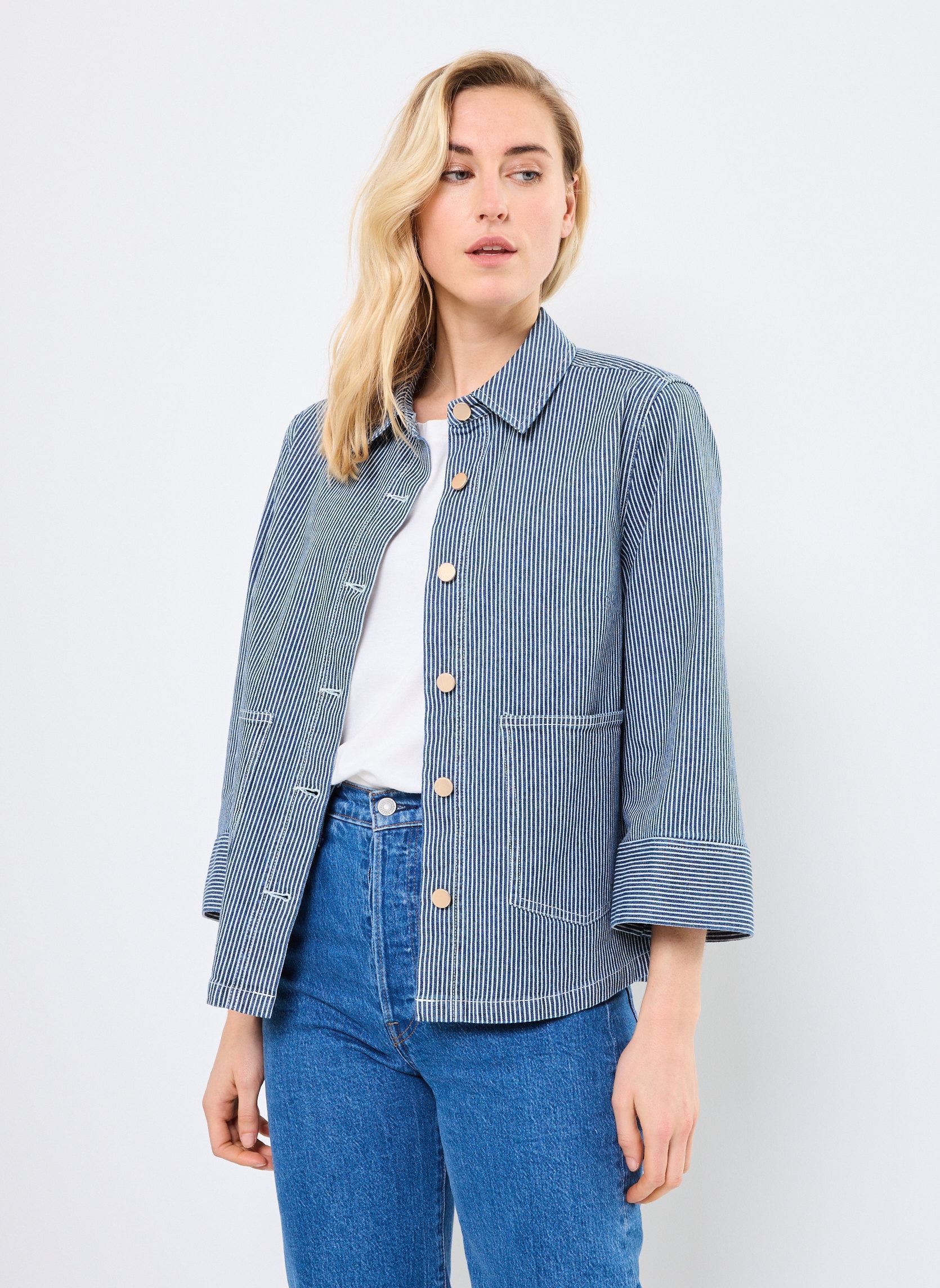 Vestes en jean NUERINA JACKET femme bleu Nümph Vestes en jean NUERINA JACKET femme bleu DARK SAPPHIRE