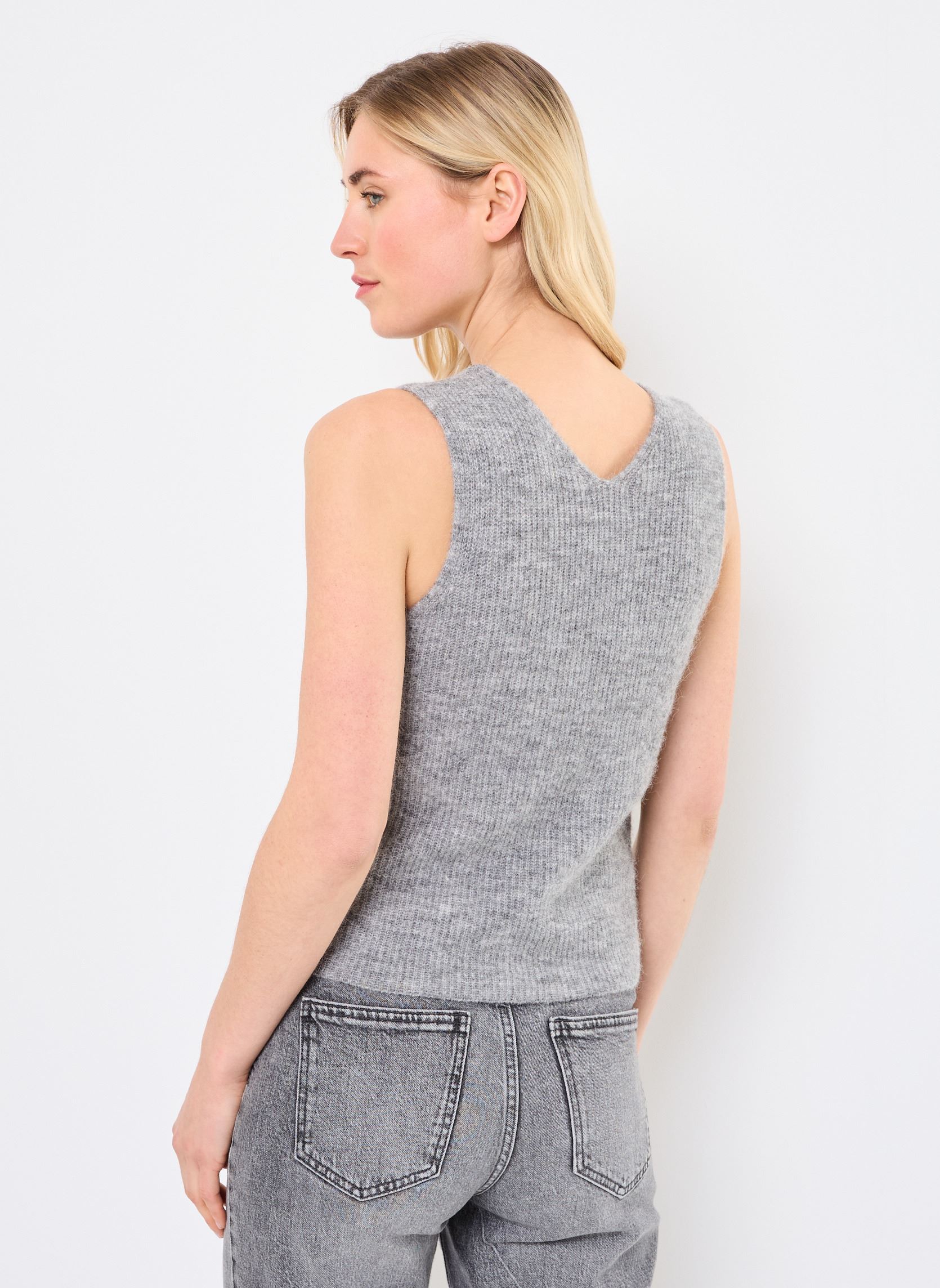 Tops NURIETTE RIB VEST damen grau Nümph Tops NURIETTE RIB VEST damen grau Medium Grey mel