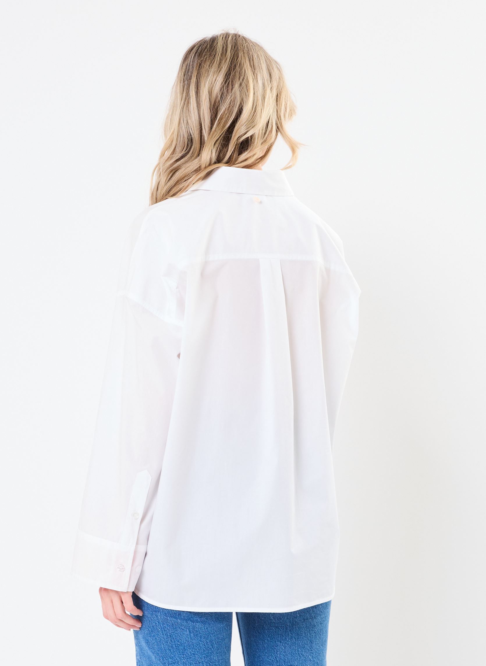 Lange mouw overhemden NUELOISE SHIRT dames wit Nümph Lange mouw overhemden NUELOISE SHIRT dames wit Bright white