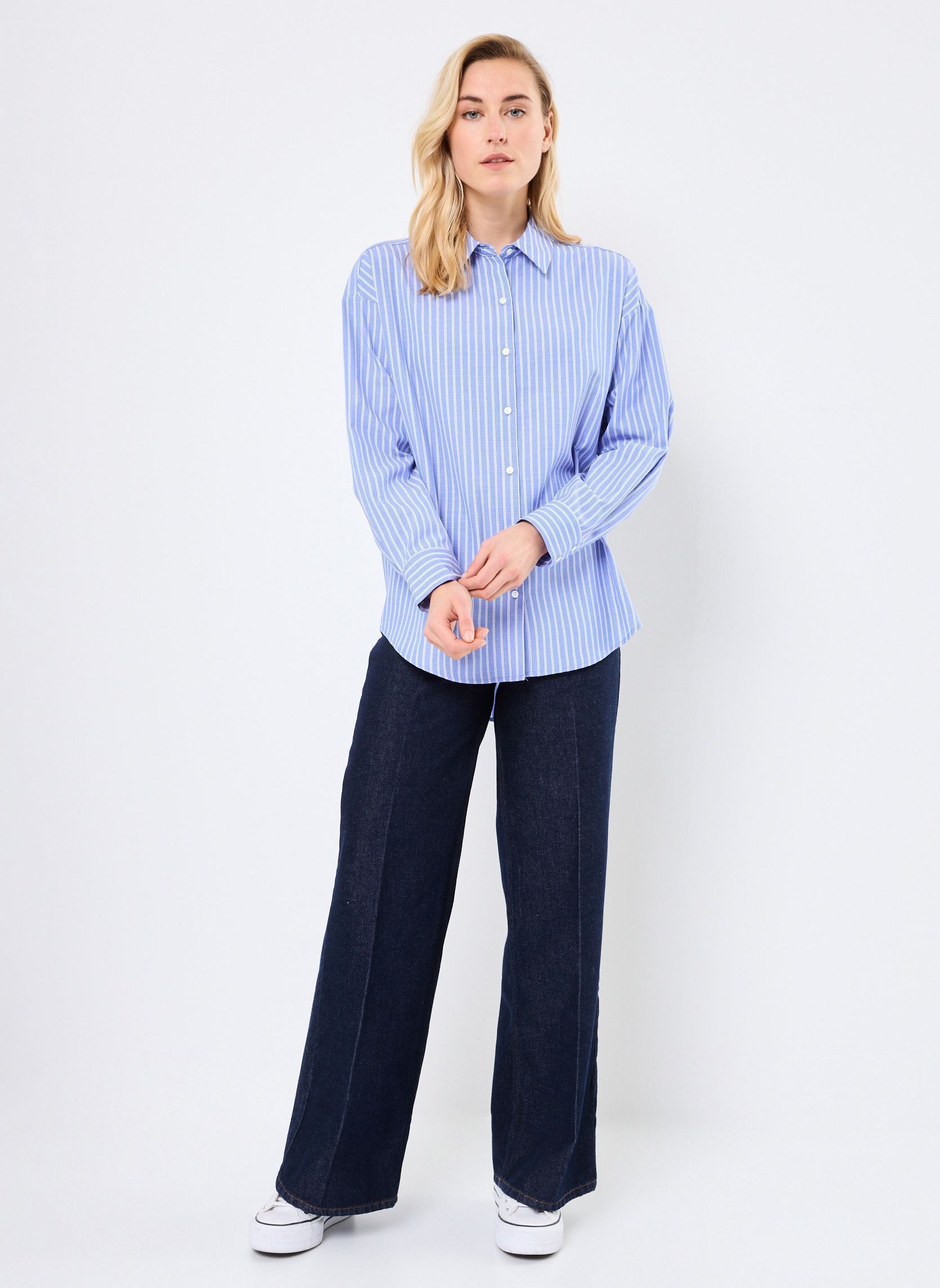 Chemises manches longues NUMARISSA SHIRT femme bleu Nümph Chemises manches longues NUMARISSA SHIRT femme bleu GRANADA SKY