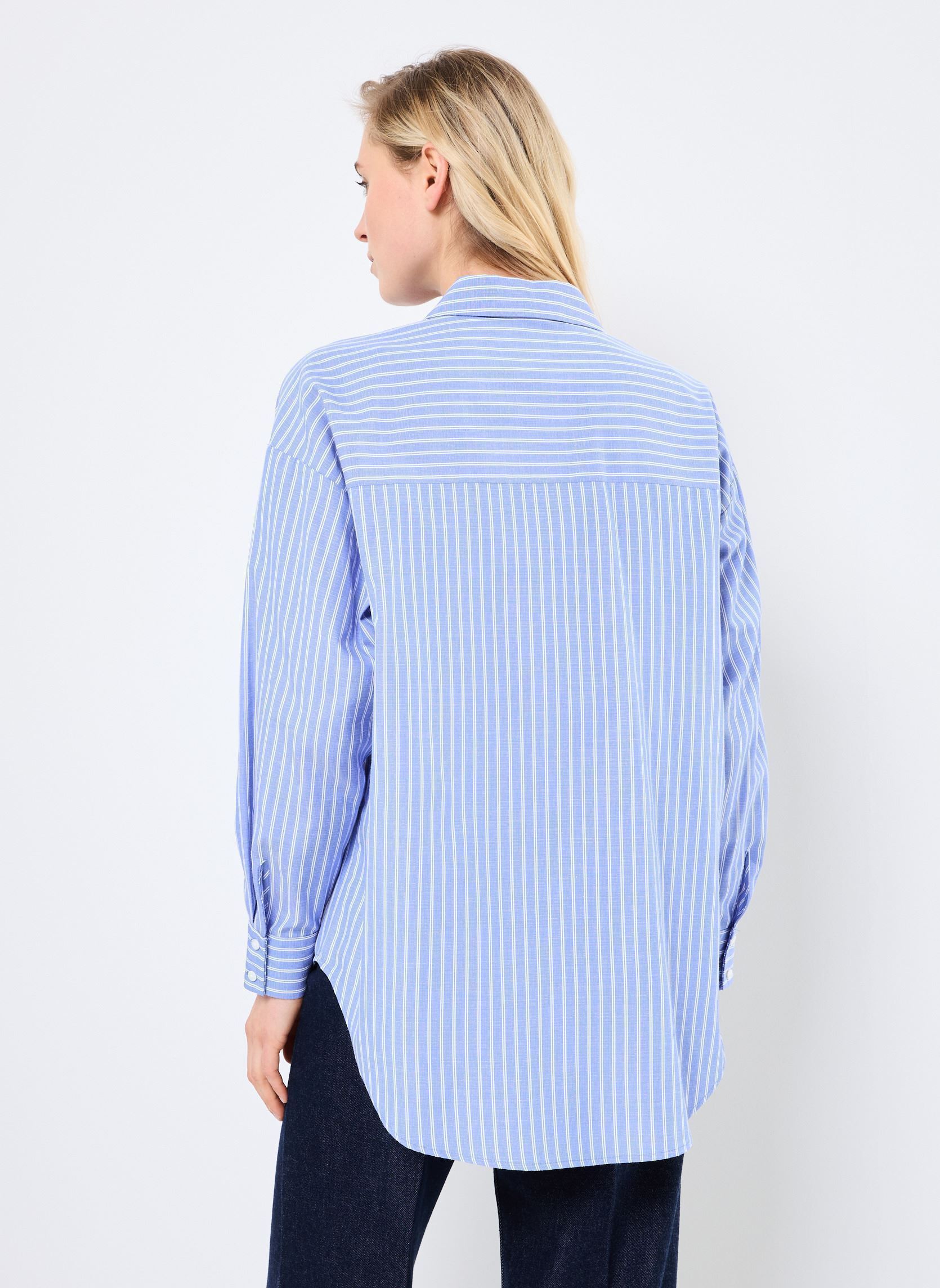 Chemises manches longues NUMARISSA SHIRT femme bleu Nümph Chemises manches longues NUMARISSA SHIRT femme bleu GRANADA SKY