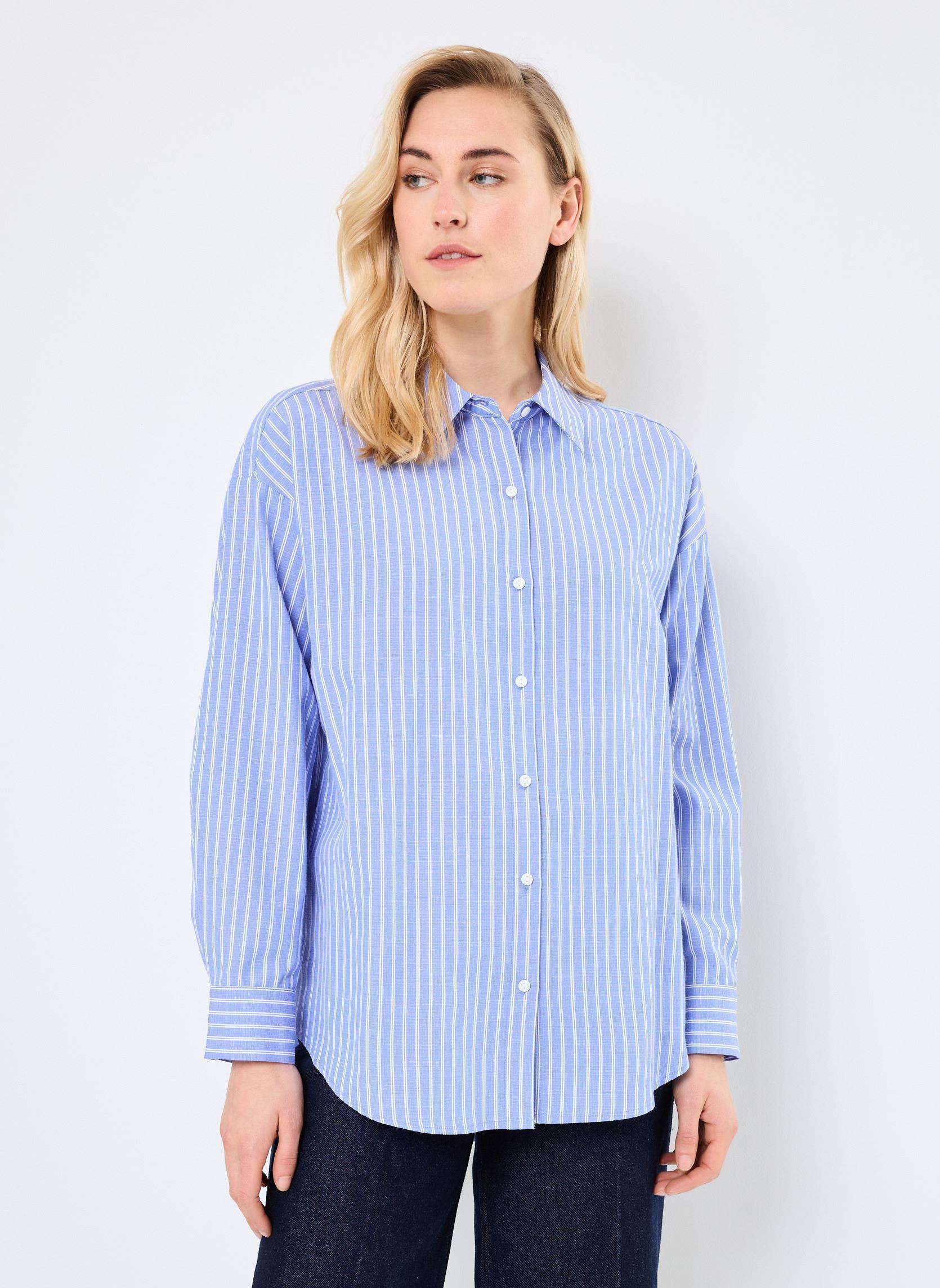 Chemises manches longues NUMARISSA SHIRT femme bleu Nümph Chemises manches longues NUMARISSA SHIRT femme bleu GRANADA SKY